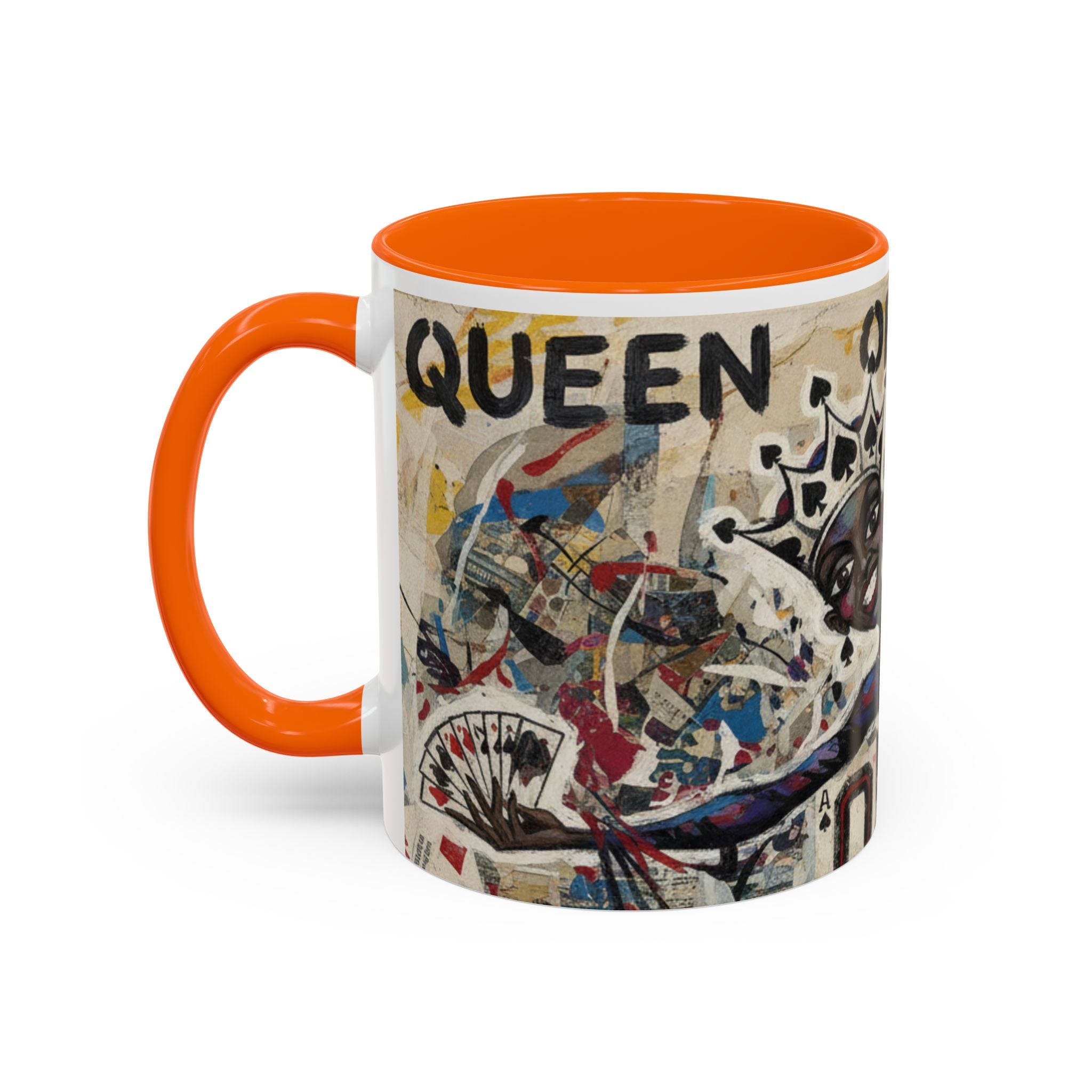 Queen of Spades Art Coffee Mug — Afrocentric Playing Card Design (11/15 oz)