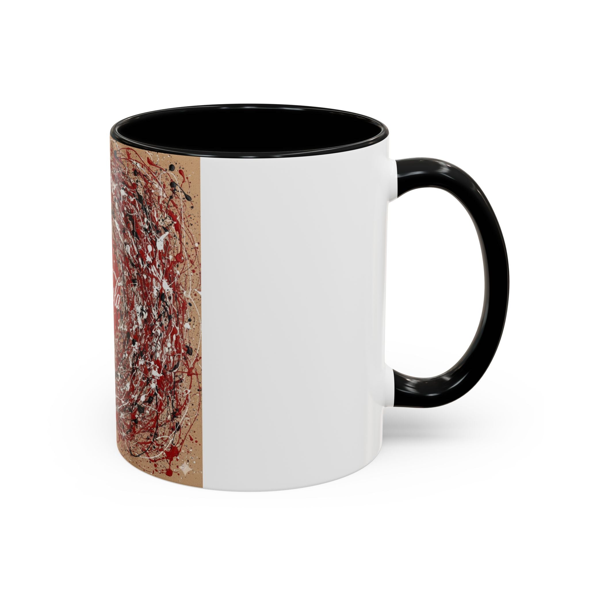 Coffee Mug - Red Abstract Logo Splash Accent Mug (11/15oz)