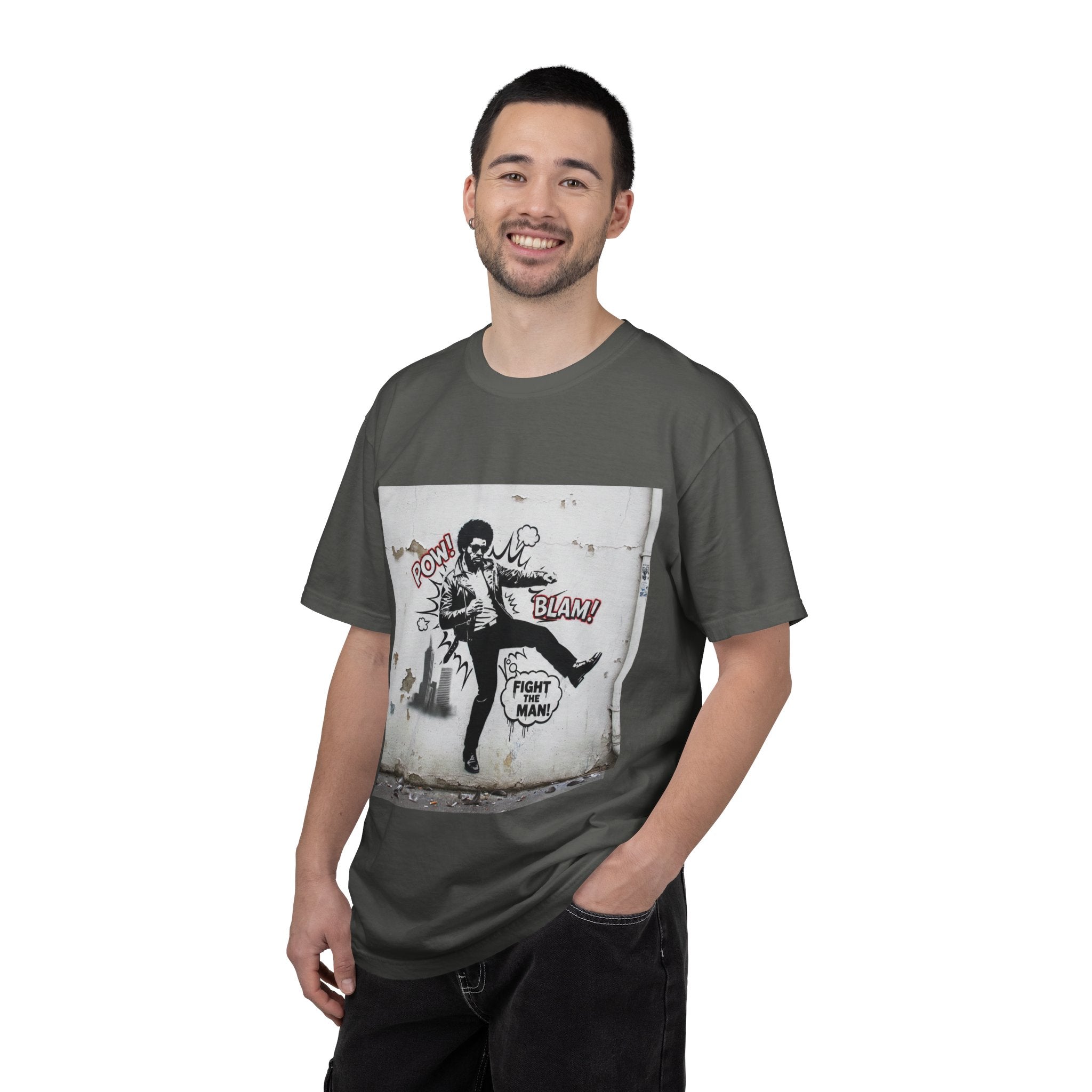 Fight the Man Graphic T-Shirt — Retro Comic Street Art Tee