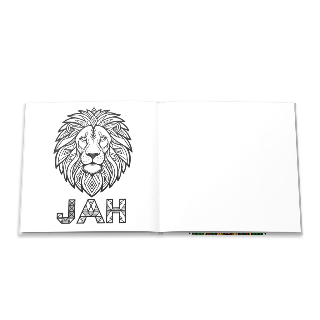 Hardcover Coloring Book — Judah Lion Rasta Design (Bold Reggae Colors)
