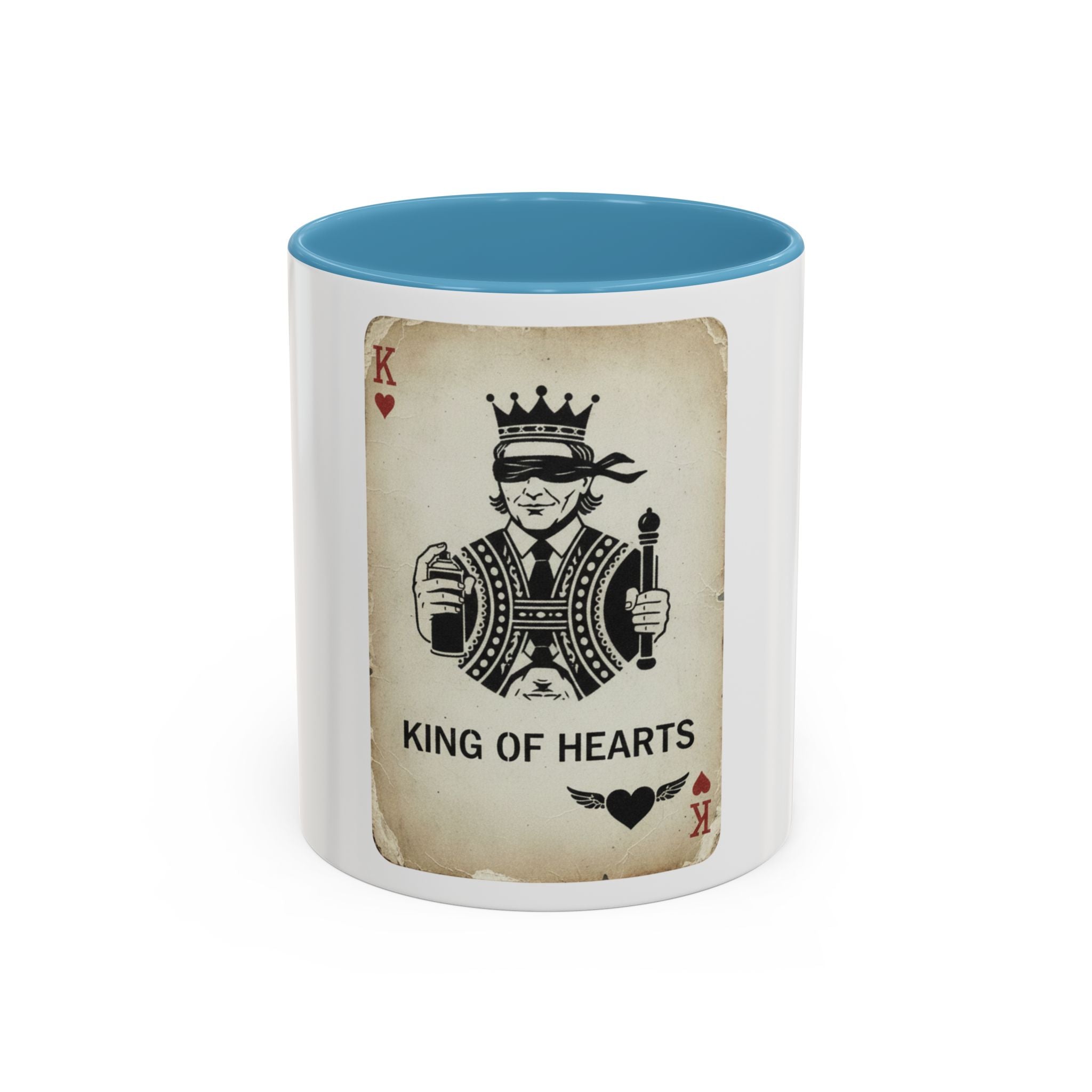 King of Hearts Accent Coffee Mug – Playing Card Street Art Design (11/15 oz)