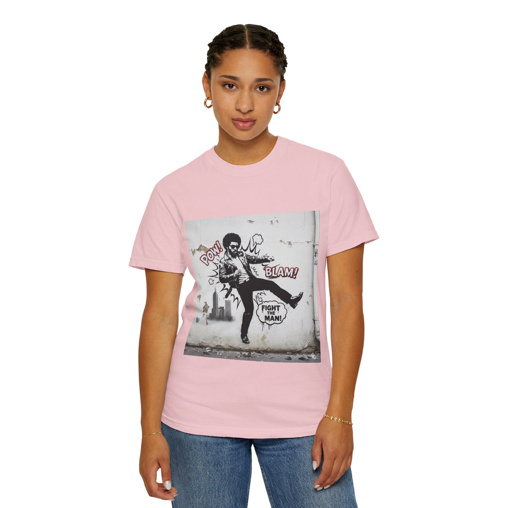 Fight the Man Graphic T-Shirt — Retro Comic Street Art Tee