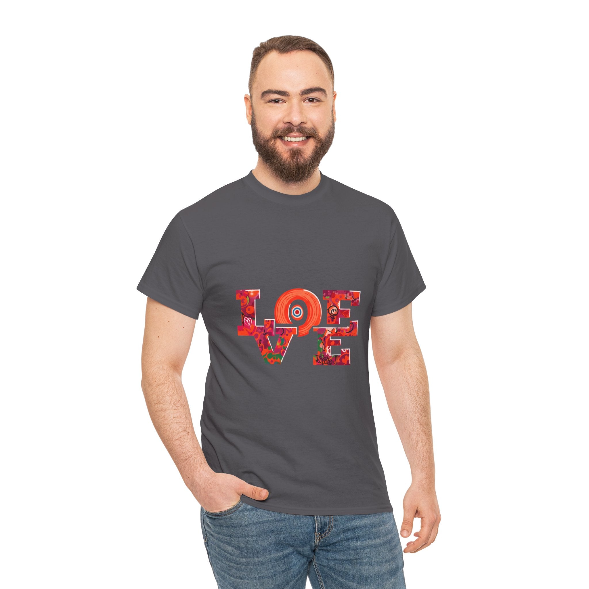 Love Floral Tee — Retro Pop Art 'LOVE' Graphic T‑Shirt