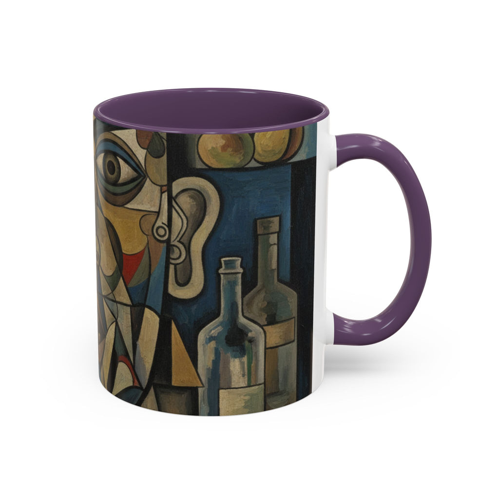 Cubist Art Coffee Mug — Abstract Face Accent Ceramic Mug (11/15oz)