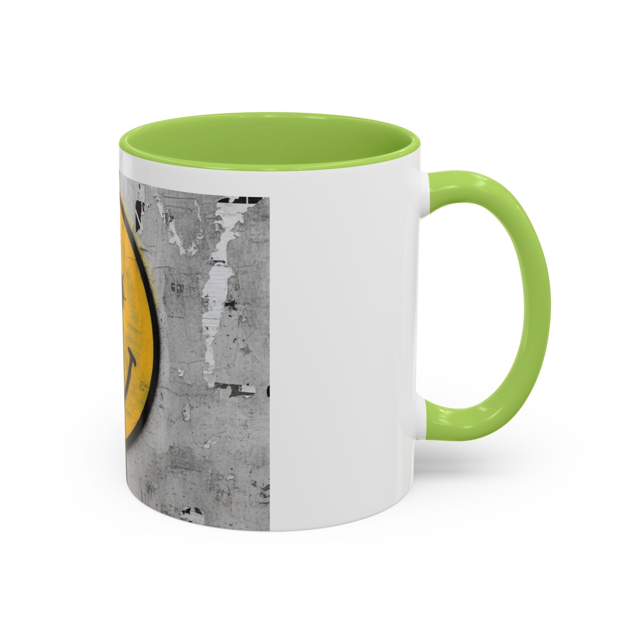 Graffiti Smiley Accent Coffee Mug – Dripping Eyes Street Art Design (11/15oz)