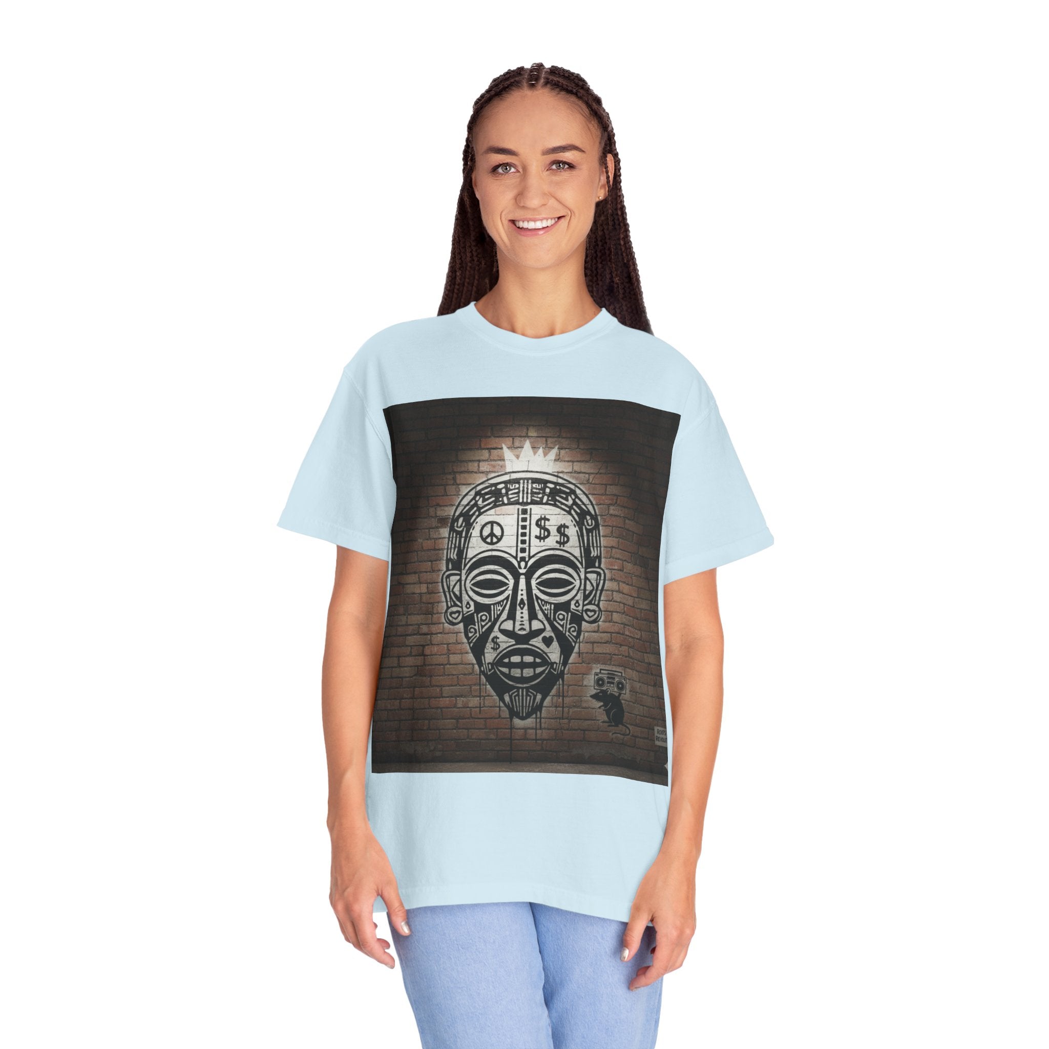T-Shirt — Urban Tribal Mask Graffiti Print