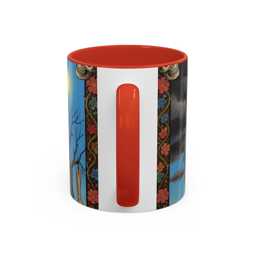 Surreal Folk Art Accent Mug — Cow Deity Holding Heart (11/15oz)