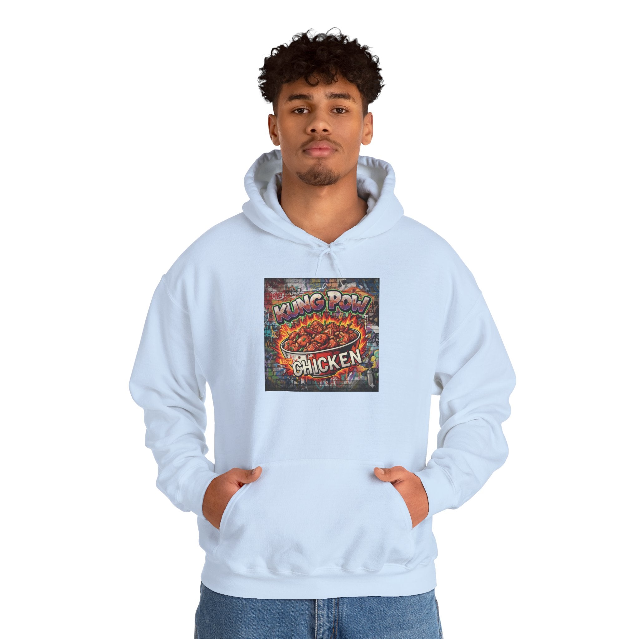 Spicy Kung Pao Chicken Hoodie — Vintage Chinese Takeout Food Graphic Sweatshirt