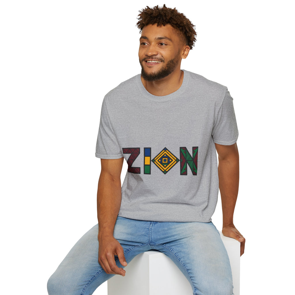Zion Afrocentric Graphic T-Shirt — Bold Tribal Lettering