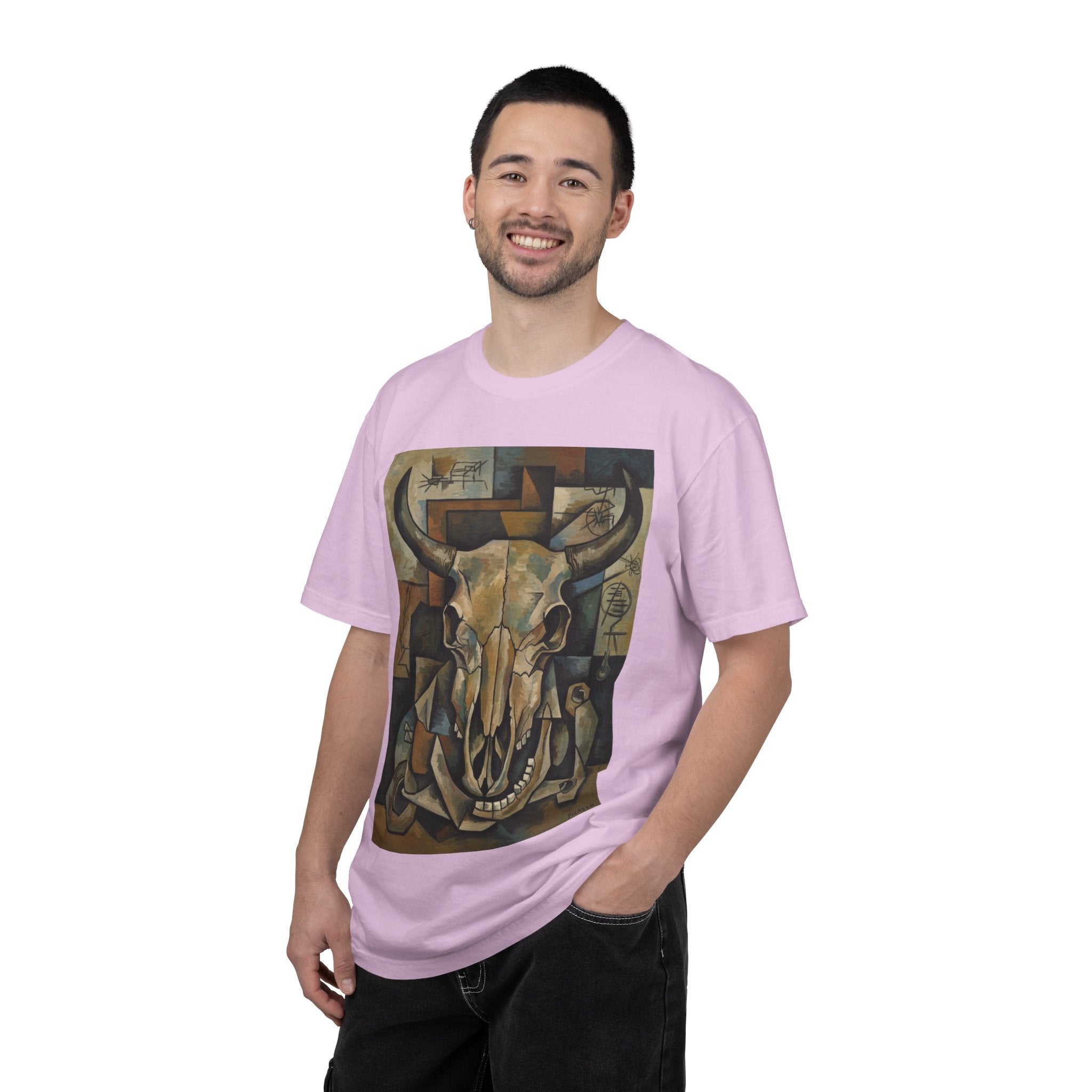 Bull Skull Art T-Shirt — Southwestern Cubist Skull Graphic Tee