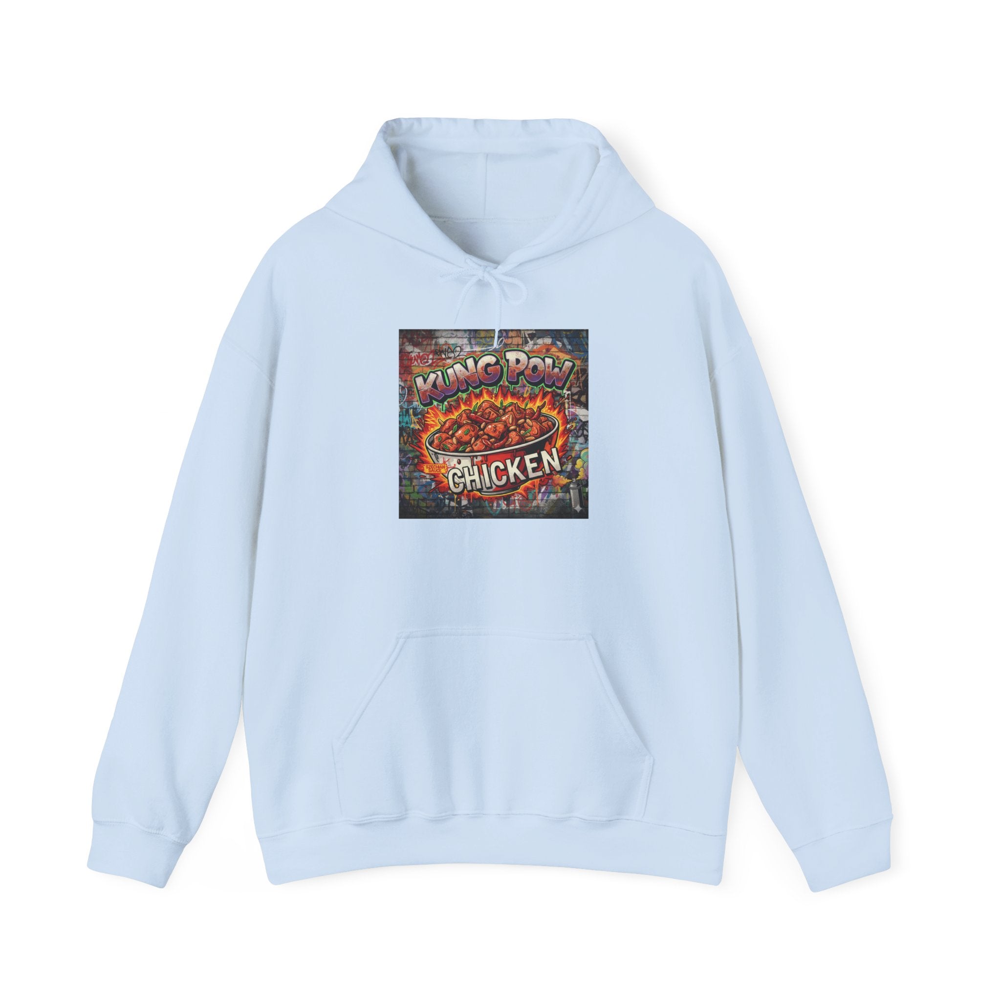 Spicy Kung Pao Chicken Hoodie — Vintage Chinese Takeout Food Graphic Sweatshirt