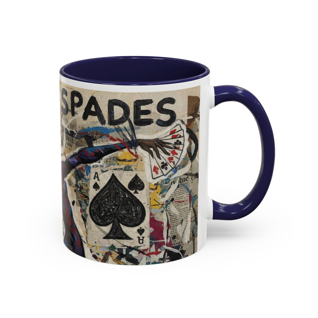 Queen of Spades Art Coffee Mug — Afrocentric Playing Card Design (11/15 oz)