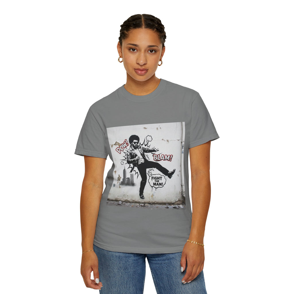 Fight the Man Graphic T-Shirt — Retro Comic Street Art Tee