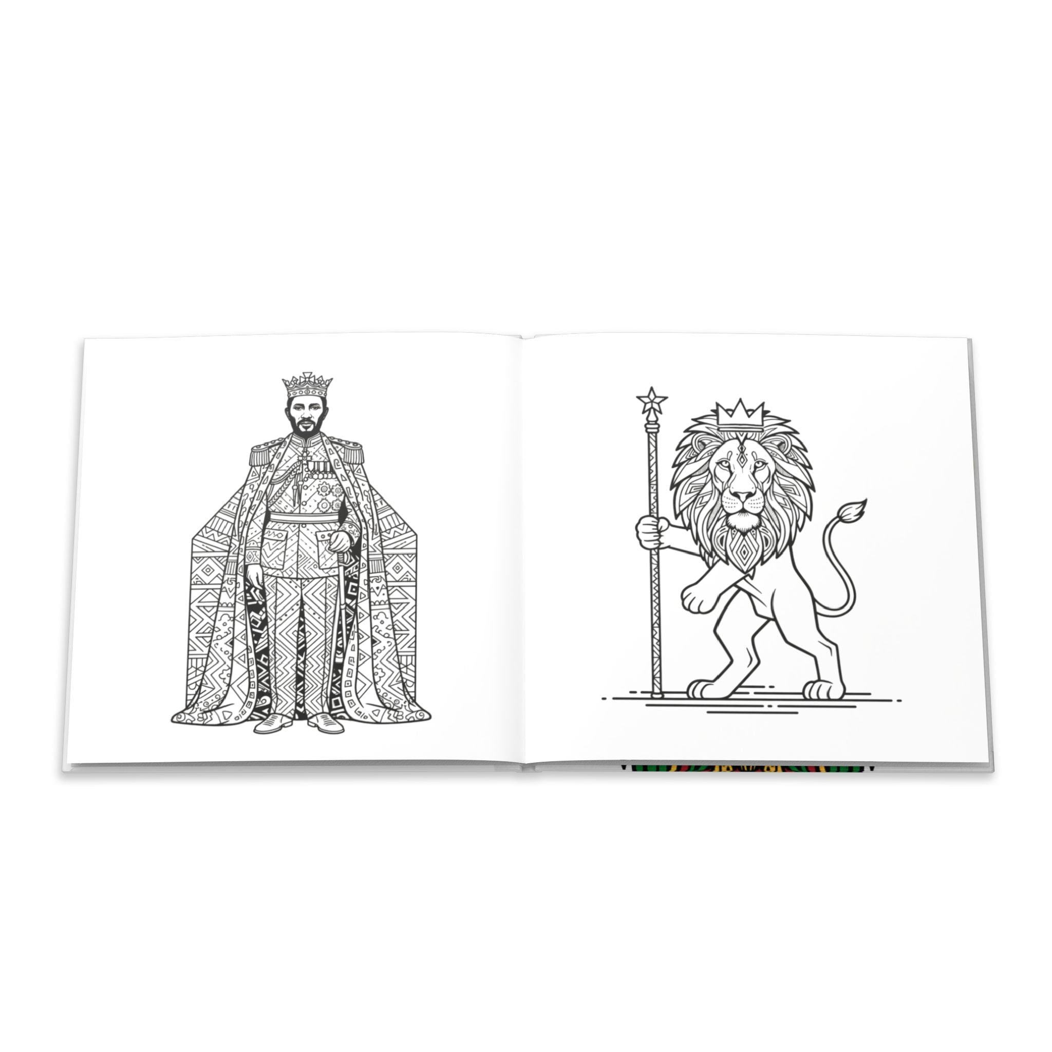 Hardcover Coloring Book — Judah Lion Rasta Design (Bold Reggae Colors)