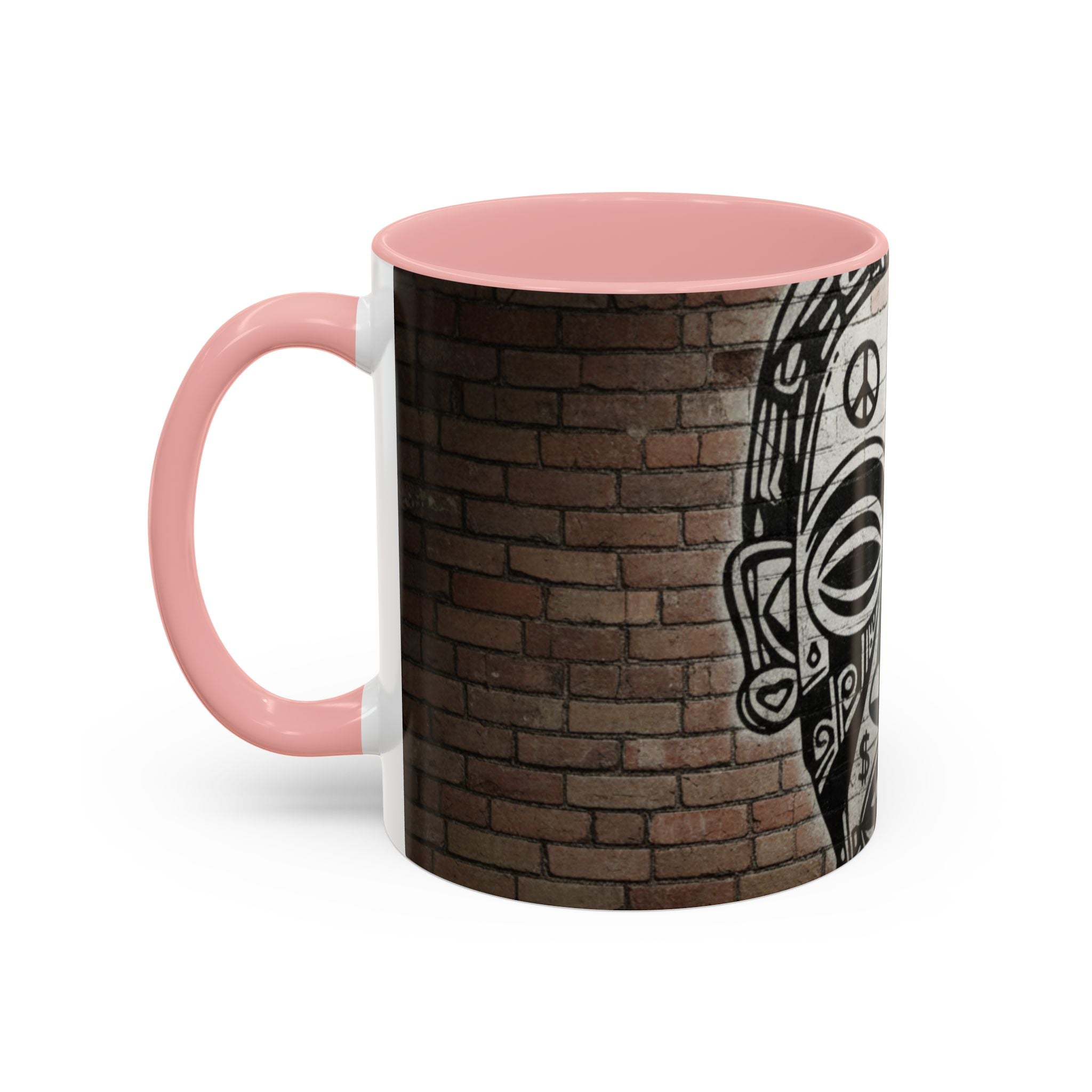 Tribal Mask Street Art Accent Coffee Mug — Graffiti Skull Design (11/15oz)
