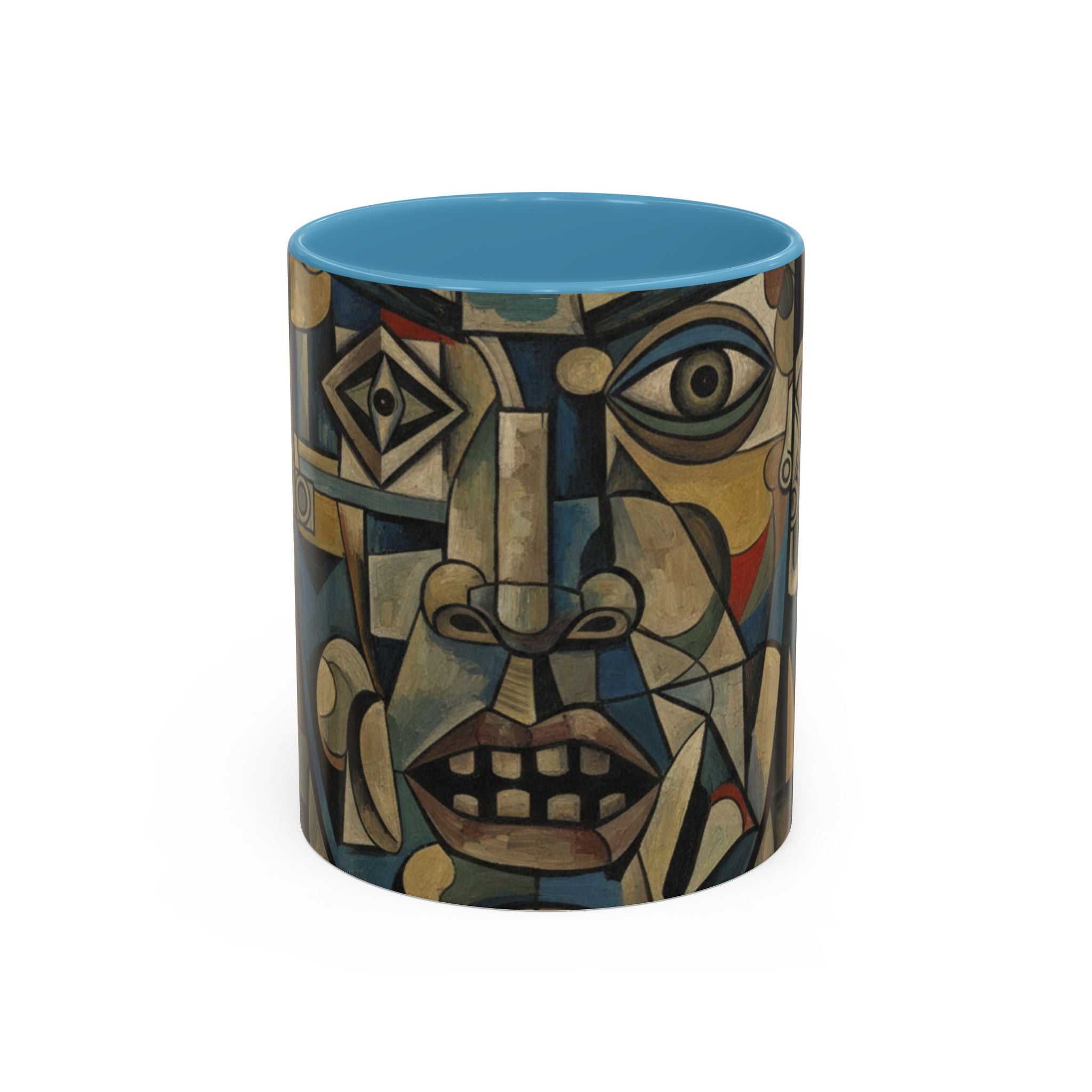 Cubist Art Coffee Mug — Abstract Face Accent Ceramic Mug (11/15oz)