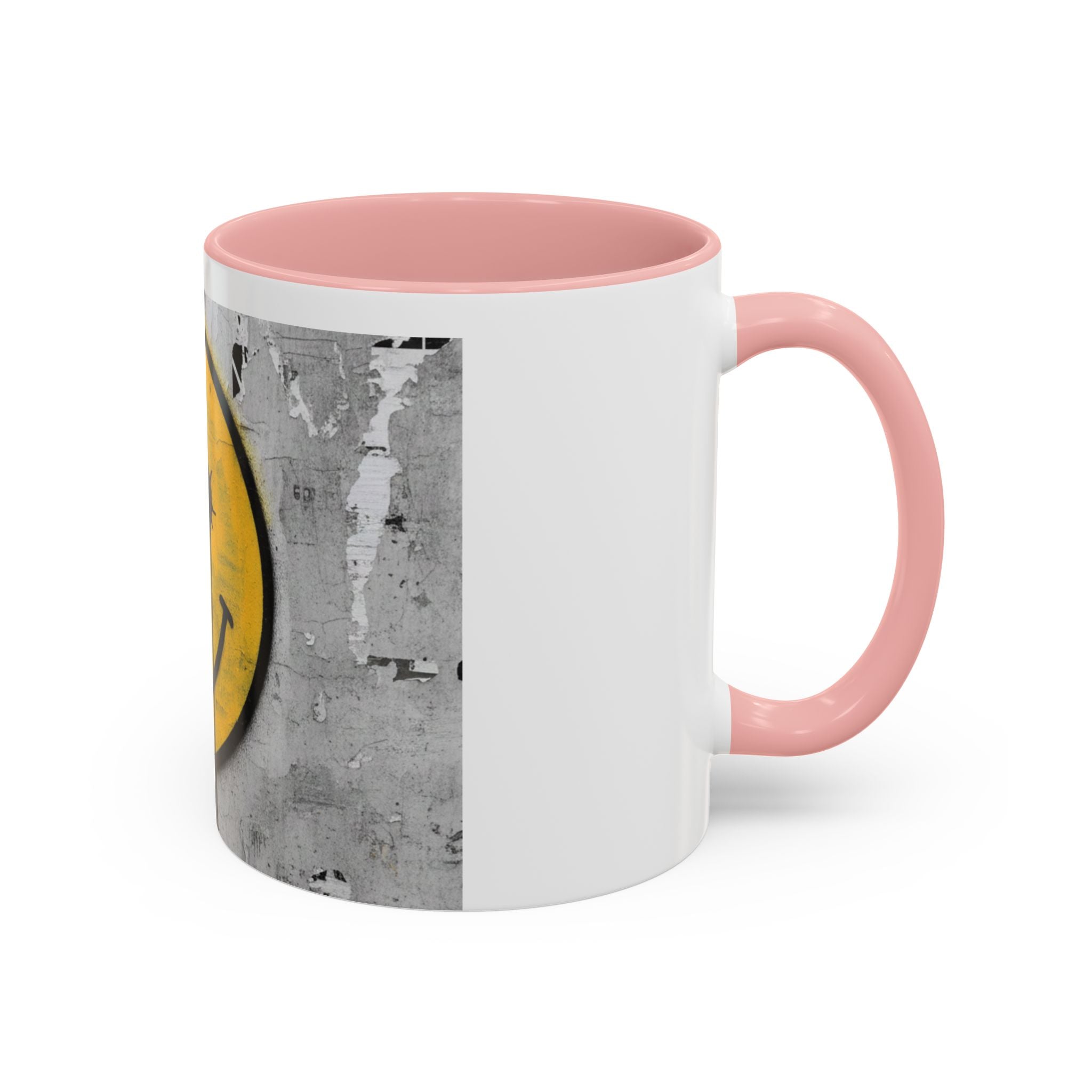 Graffiti Smiley Accent Coffee Mug – Dripping Eyes Street Art Design (11/15oz)