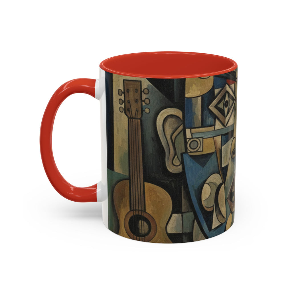 Cubist Art Coffee Mug — Abstract Face Accent Ceramic Mug (11/15oz)