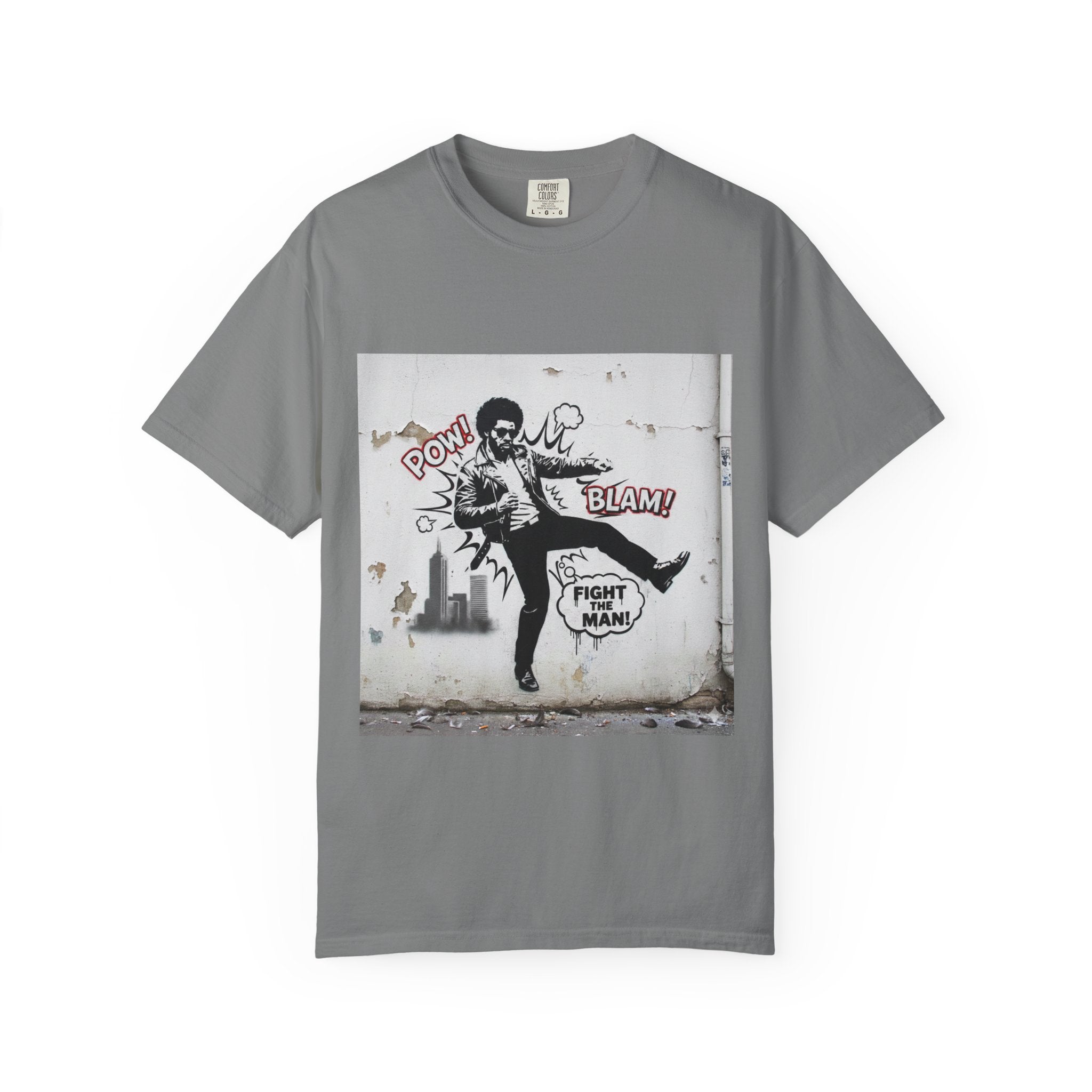 Fight the Man Graphic T-Shirt — Retro Comic Street Art Tee