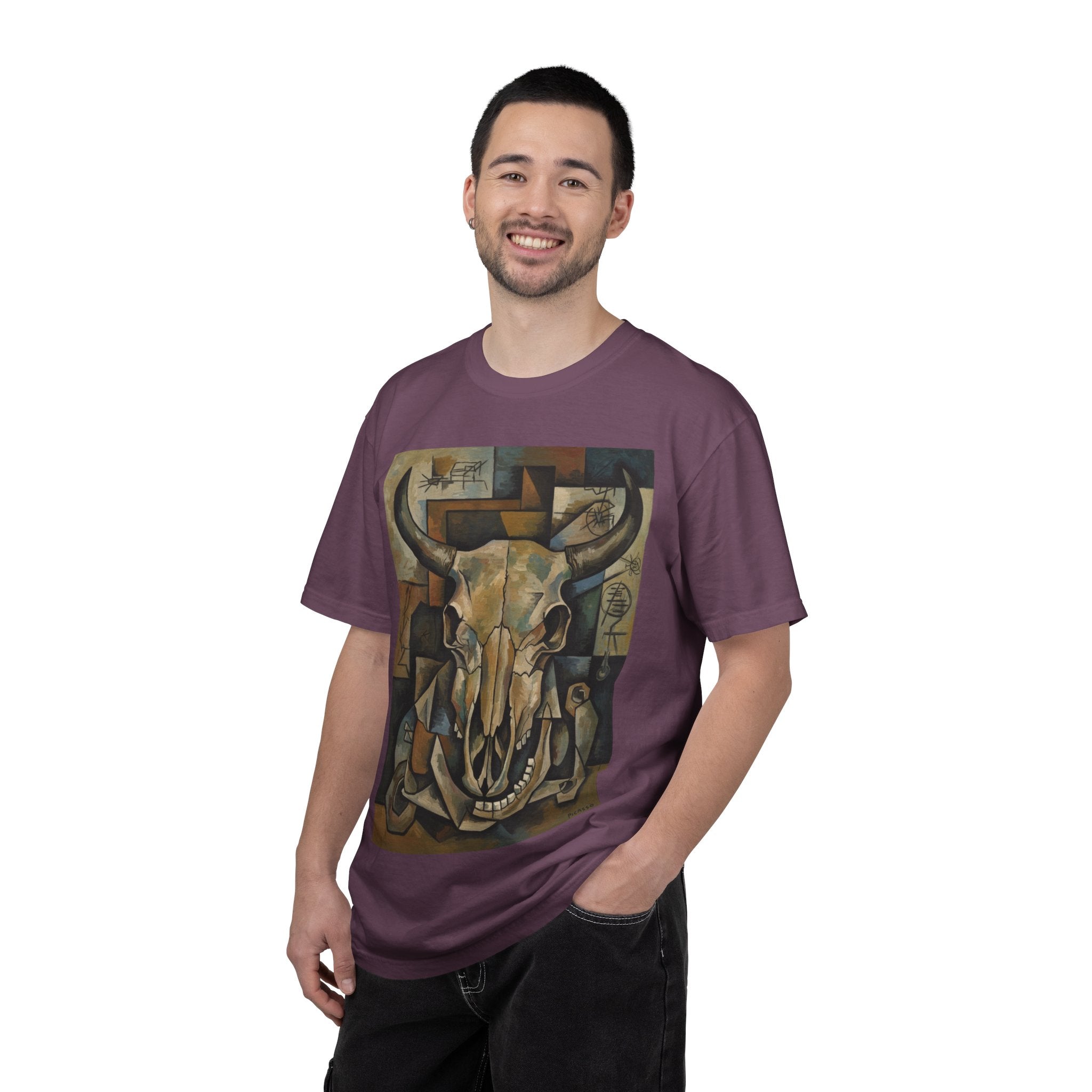 Bull Skull Art T-Shirt — Southwestern Cubist Skull Graphic Tee