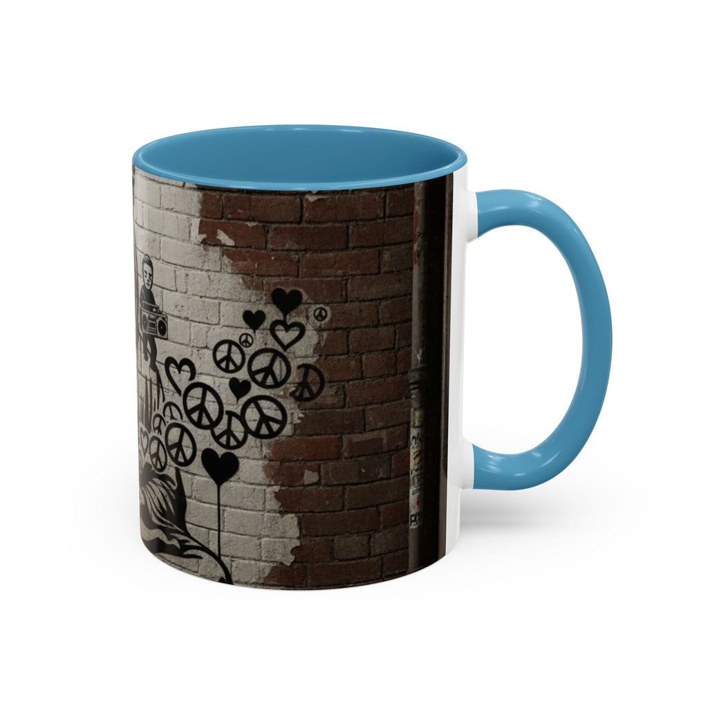 Buddha Street Art Accent Coffee Mug — Graffiti Meditation Design