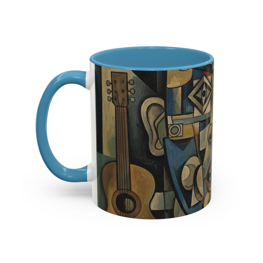 Cubist Art Coffee Mug — Abstract Face Accent Ceramic Mug (11/15oz)