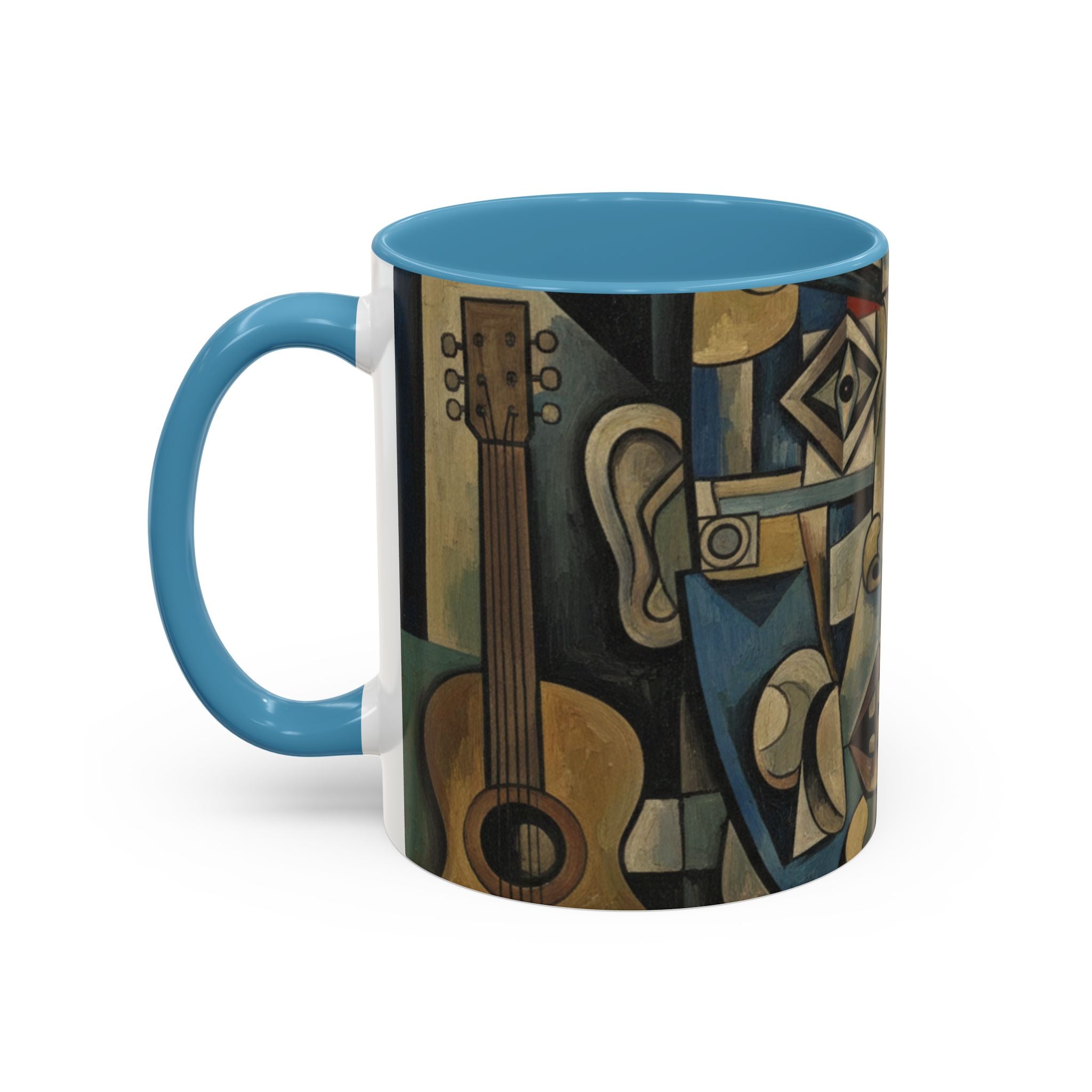 Cubist Art Coffee Mug — Abstract Face Accent Ceramic Mug (11/15oz)