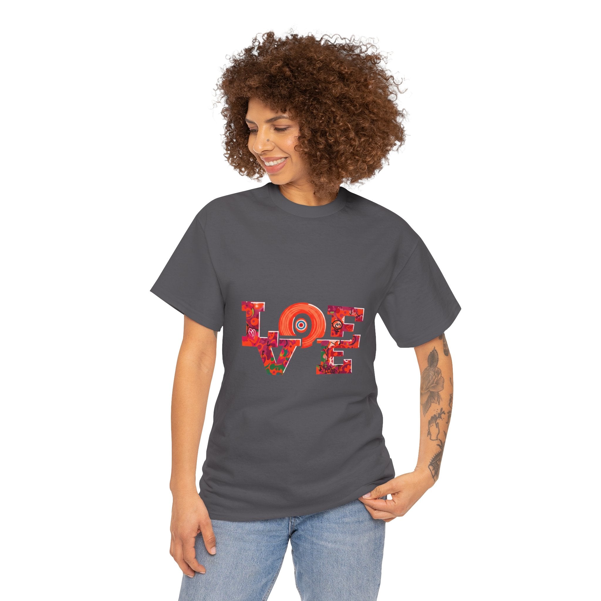 Love Floral Tee — Retro Pop Art 'LOVE' Graphic T‑Shirt