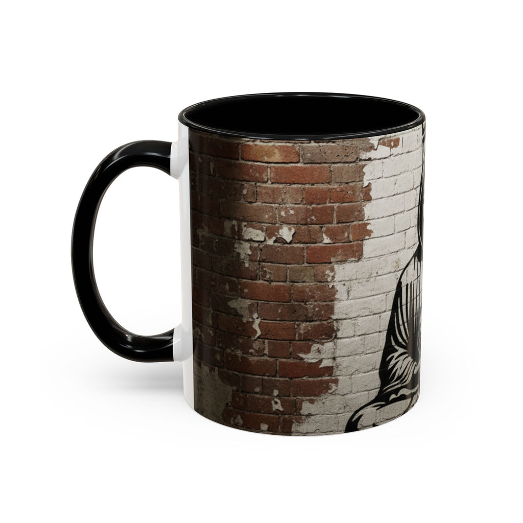 Buddha Street Art Accent Coffee Mug — Graffiti Meditation Design