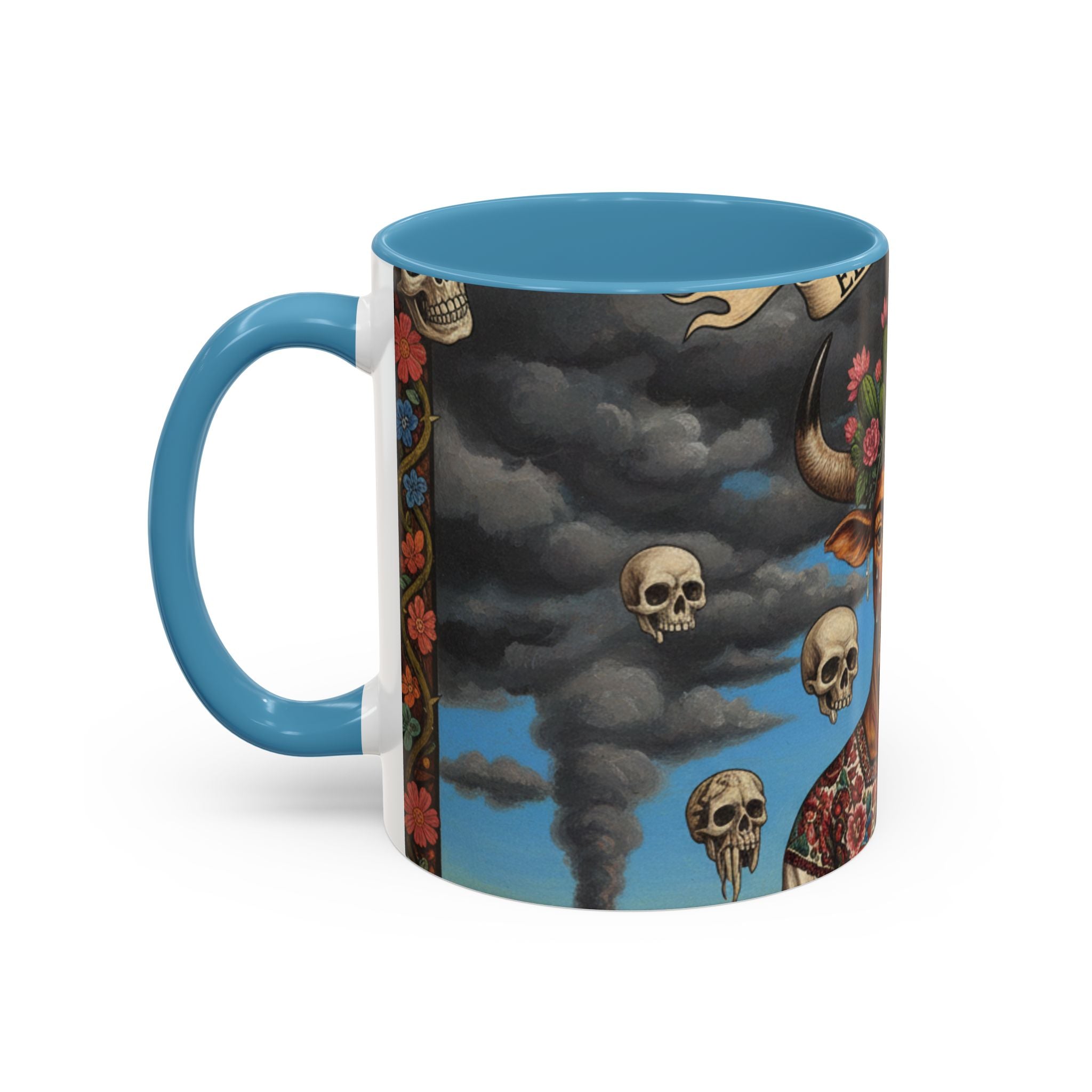 Surreal Folk Art Accent Mug — Cow Deity Holding Heart (11/15oz)