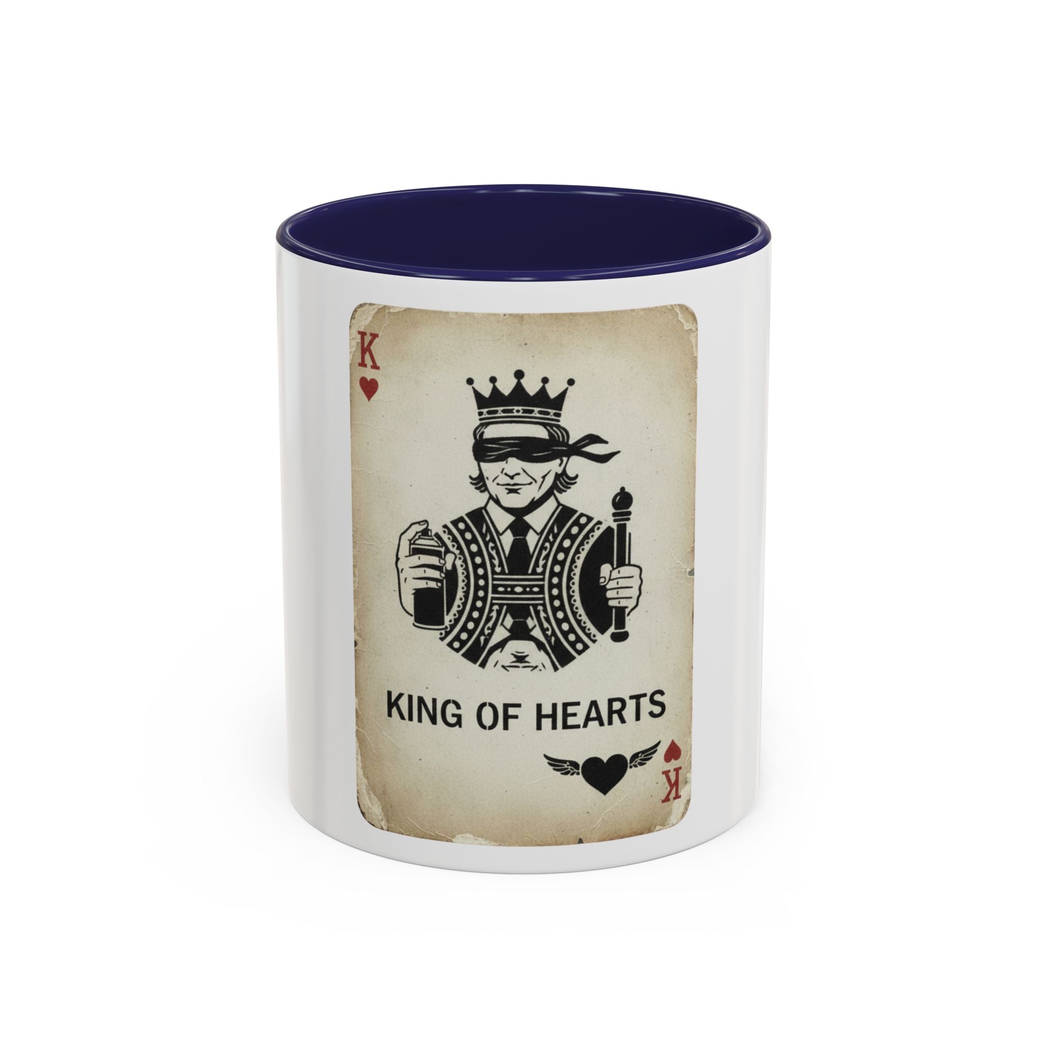 King of Hearts Accent Coffee Mug – Playing Card Street Art Design (11/15 oz)