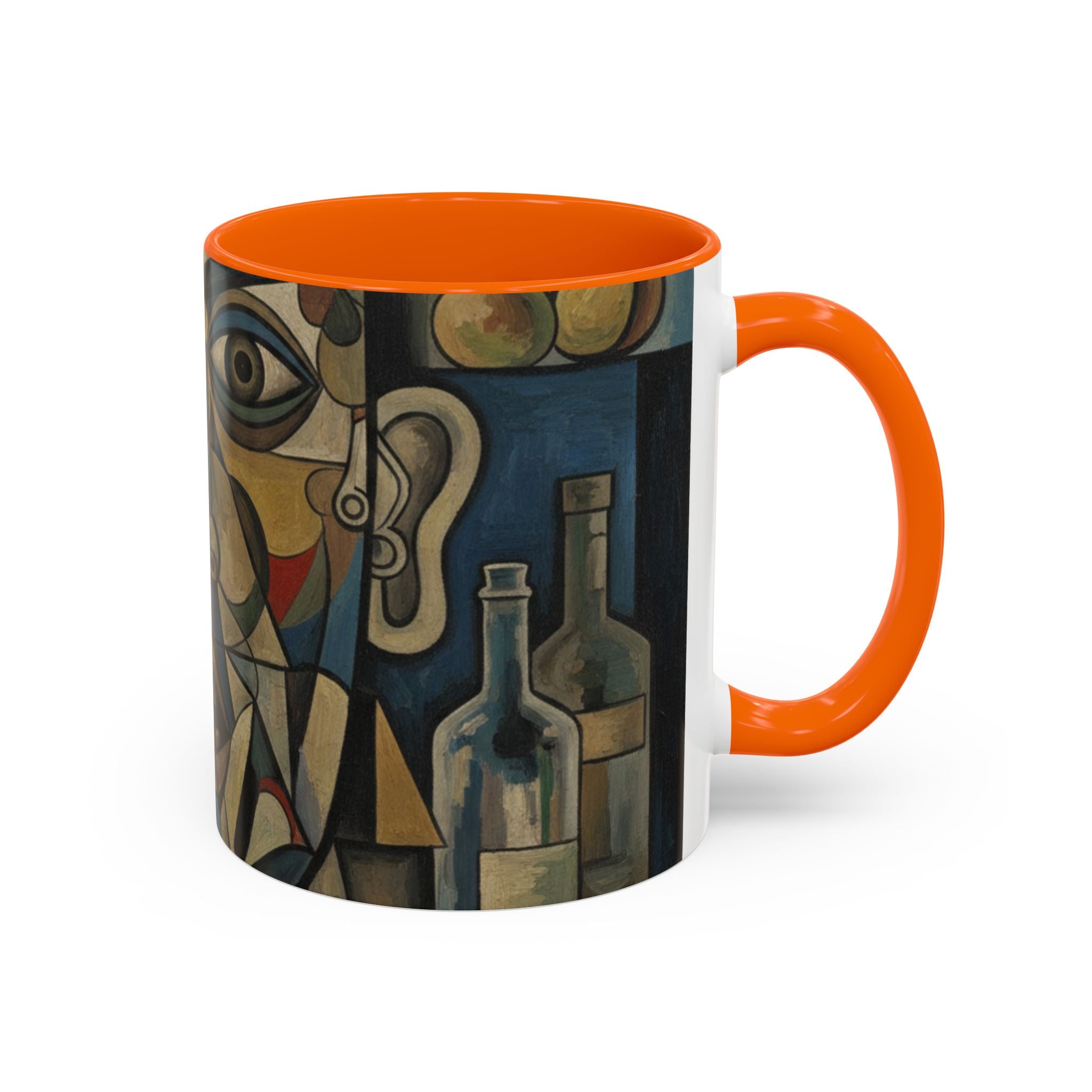 Cubist Art Coffee Mug — Abstract Face Accent Ceramic Mug (11/15oz)