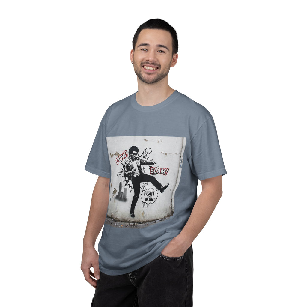 Fight the Man Graphic T-Shirt — Retro Comic Street Art Tee