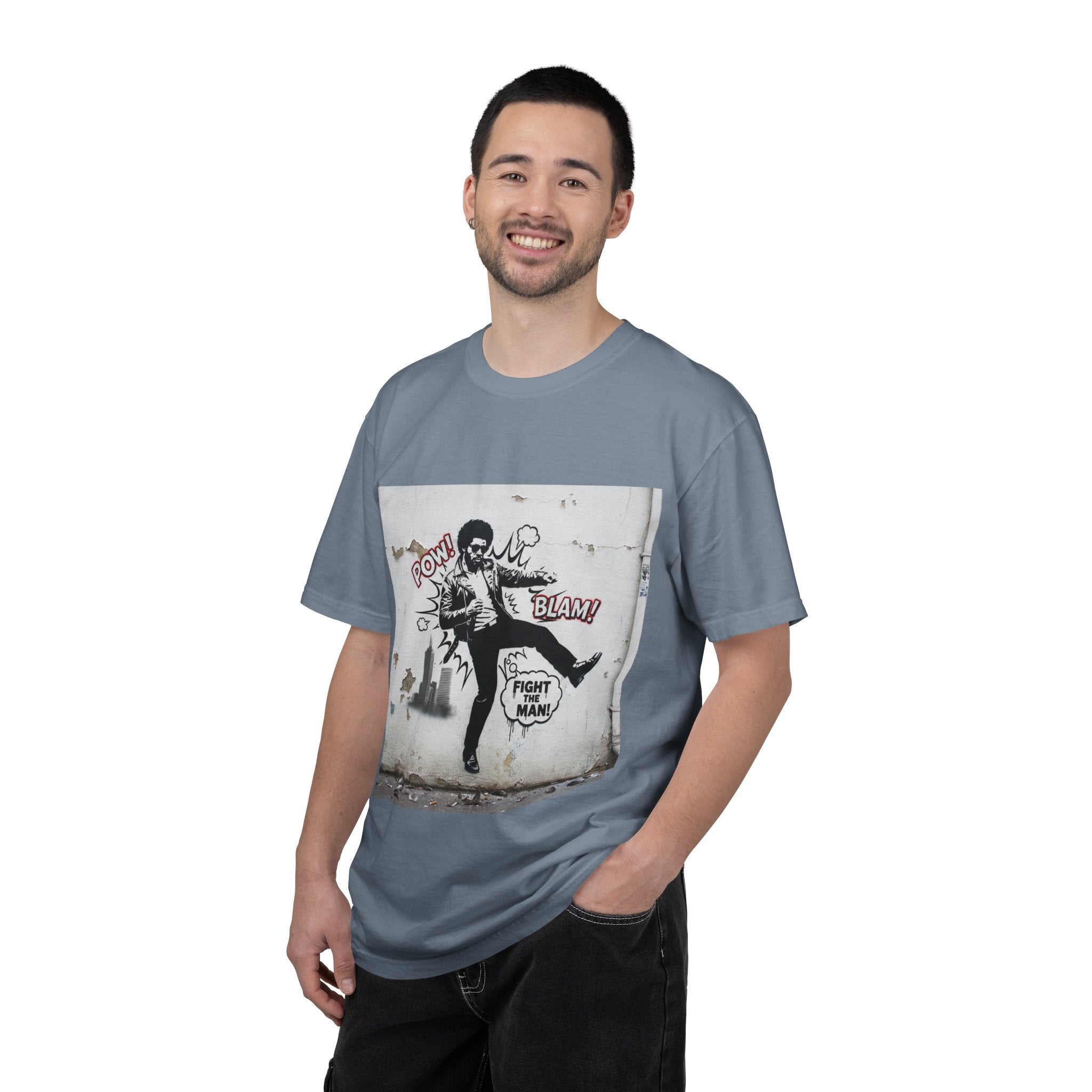 Fight the Man Graphic T-Shirt — Retro Comic Street Art Tee