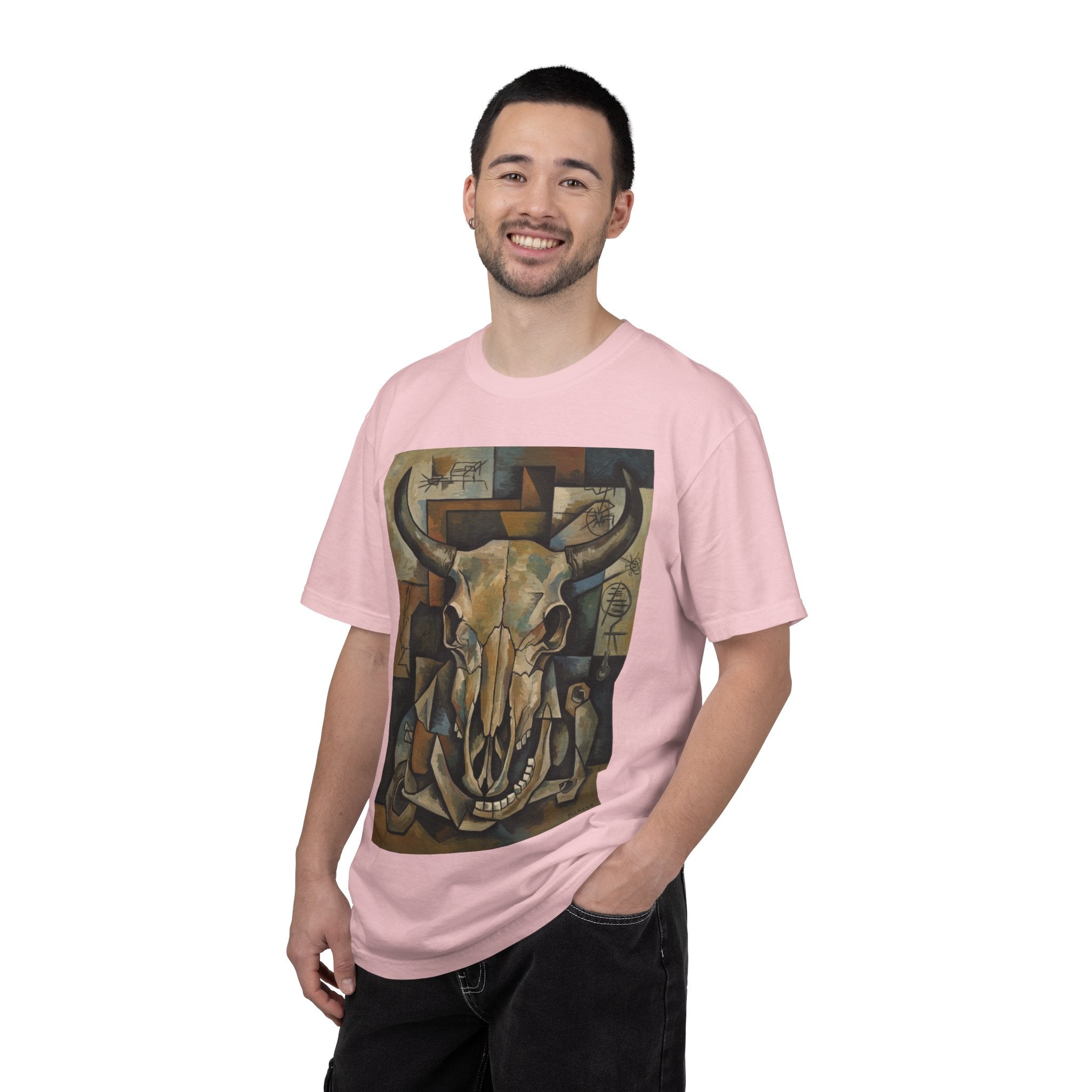 Bull Skull Art T-Shirt — Southwestern Cubist Skull Graphic Tee