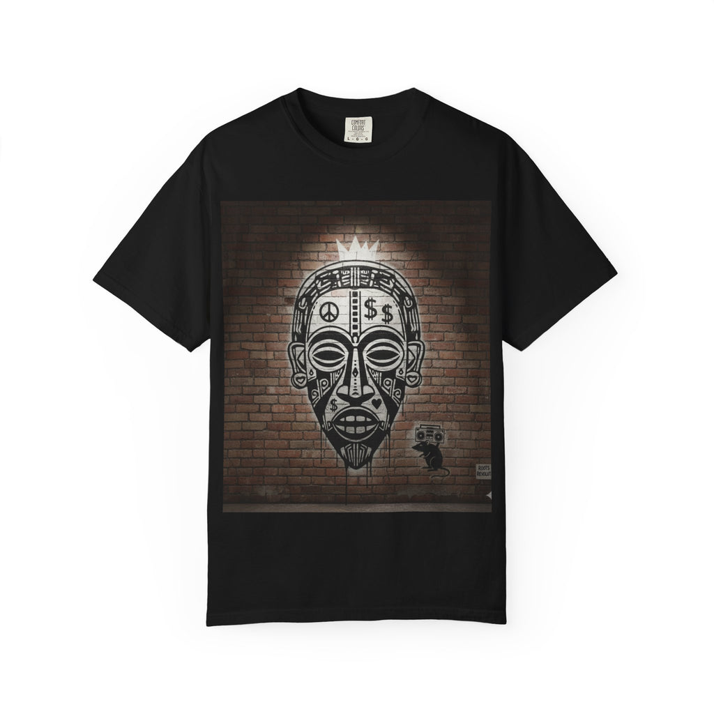 T-Shirt — Urban Tribal Mask Graffiti Print