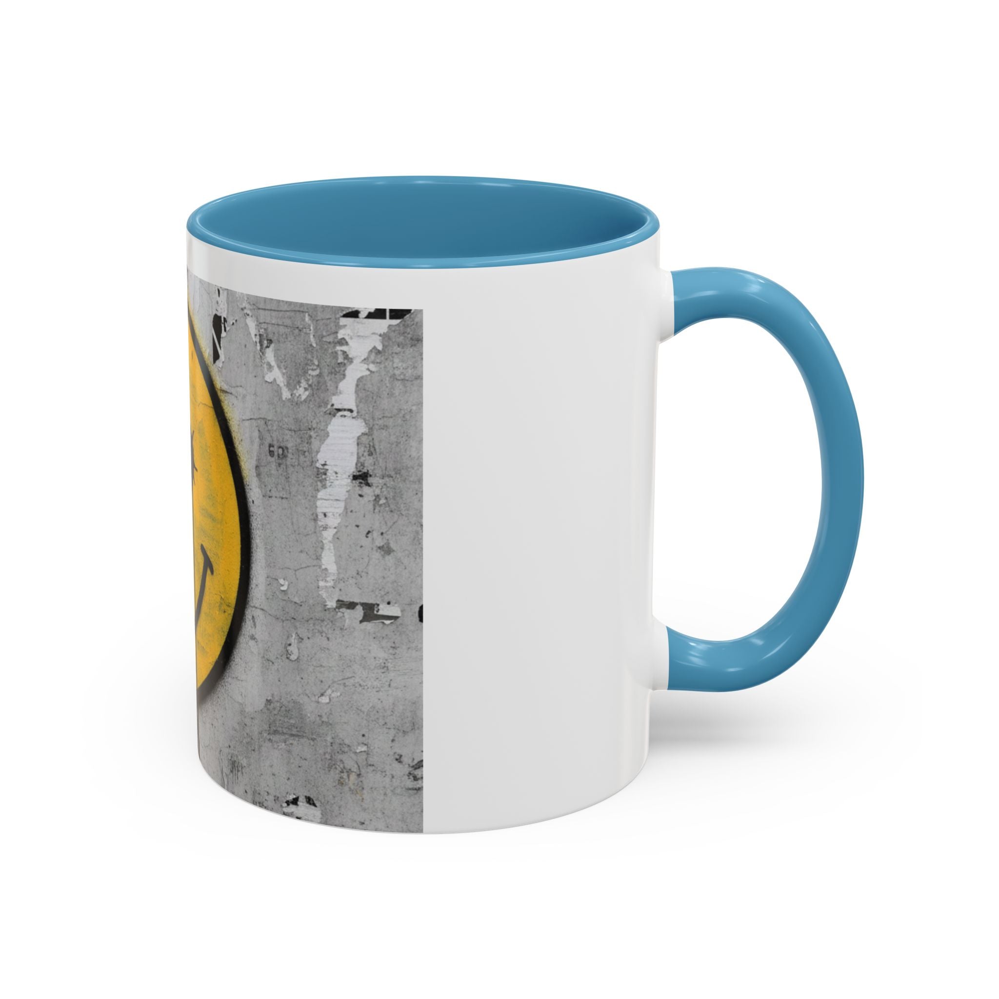 Graffiti Smiley Accent Coffee Mug – Dripping Eyes Street Art Design (11/15oz)