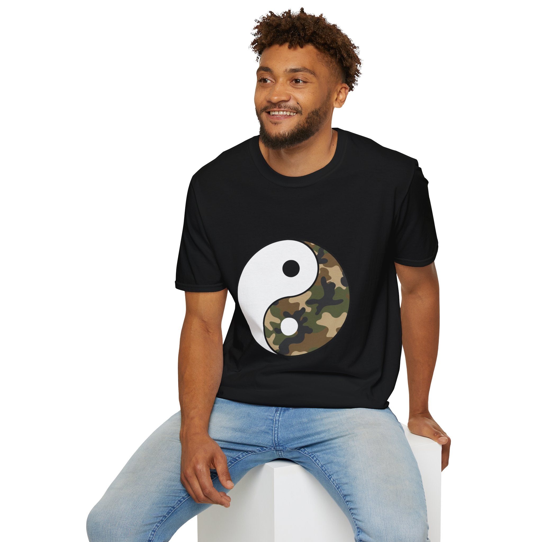 Camouflage Yin Yang T-Shirt — Camo Balance Graphic Tee