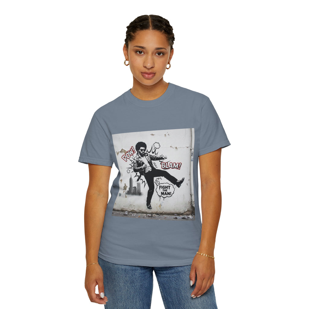 Fight the Man Graphic T-Shirt — Retro Comic Street Art Tee