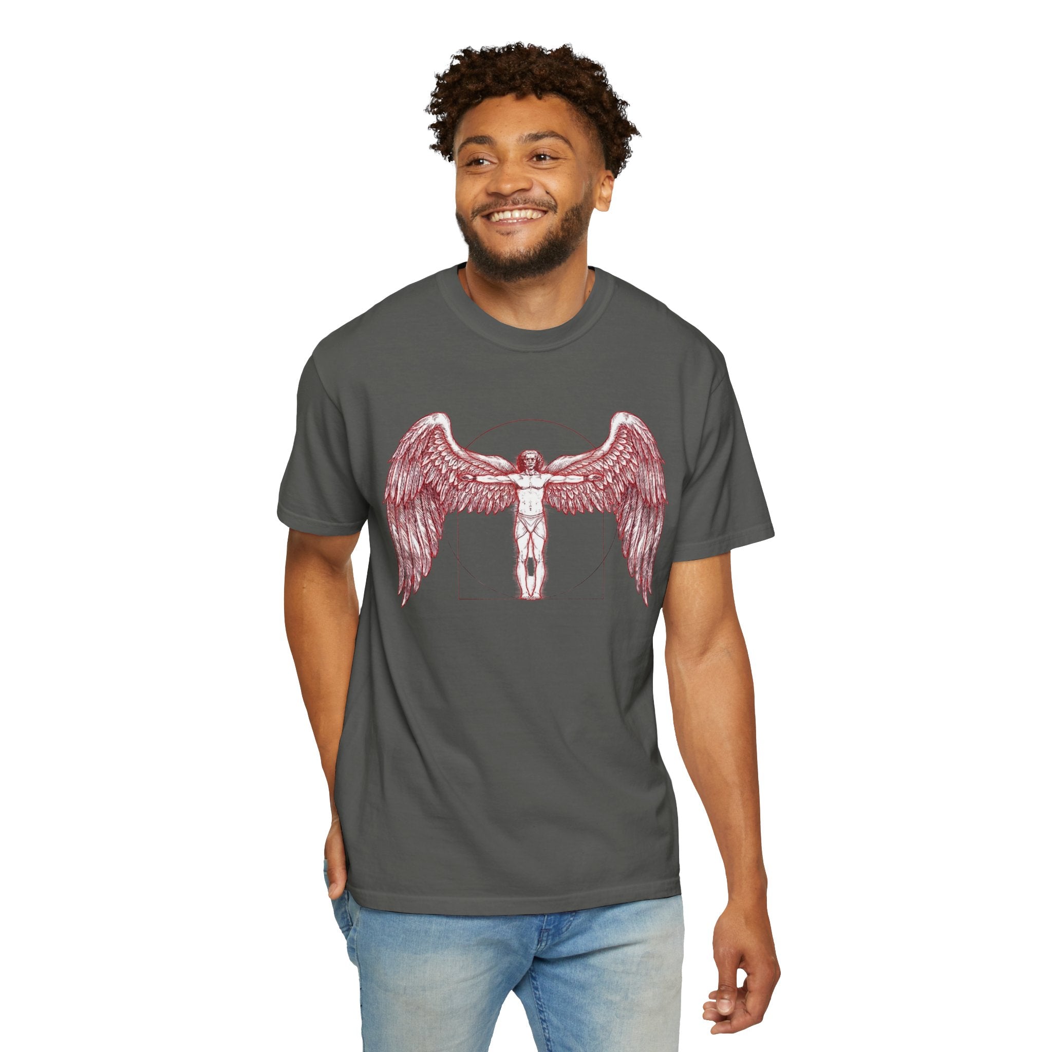 Winged Vitruvian T-Shirt — Angel Anatomy Graphic Tee