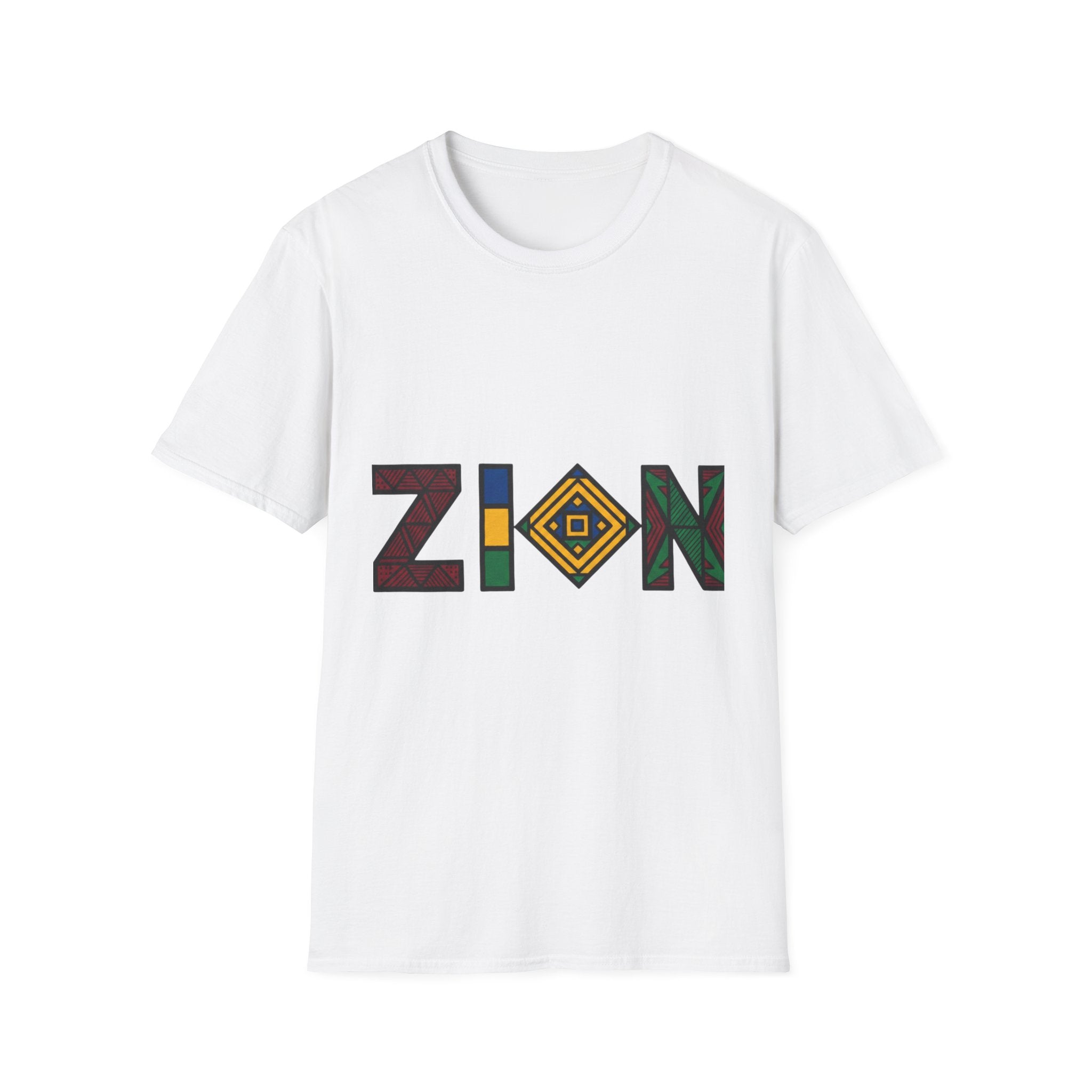 Zion Afrocentric Graphic T-Shirt — Bold Tribal Lettering