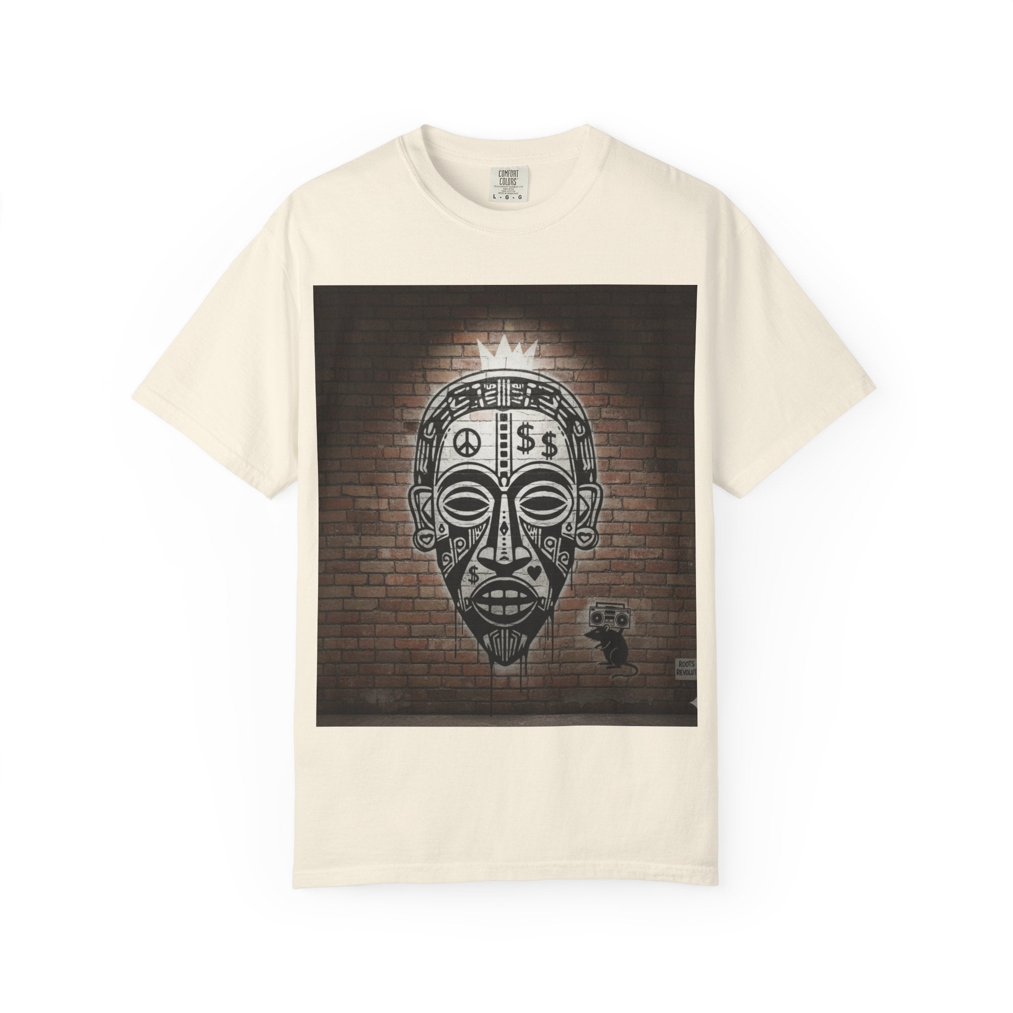 T-Shirt — Urban Tribal Mask Graffiti Print