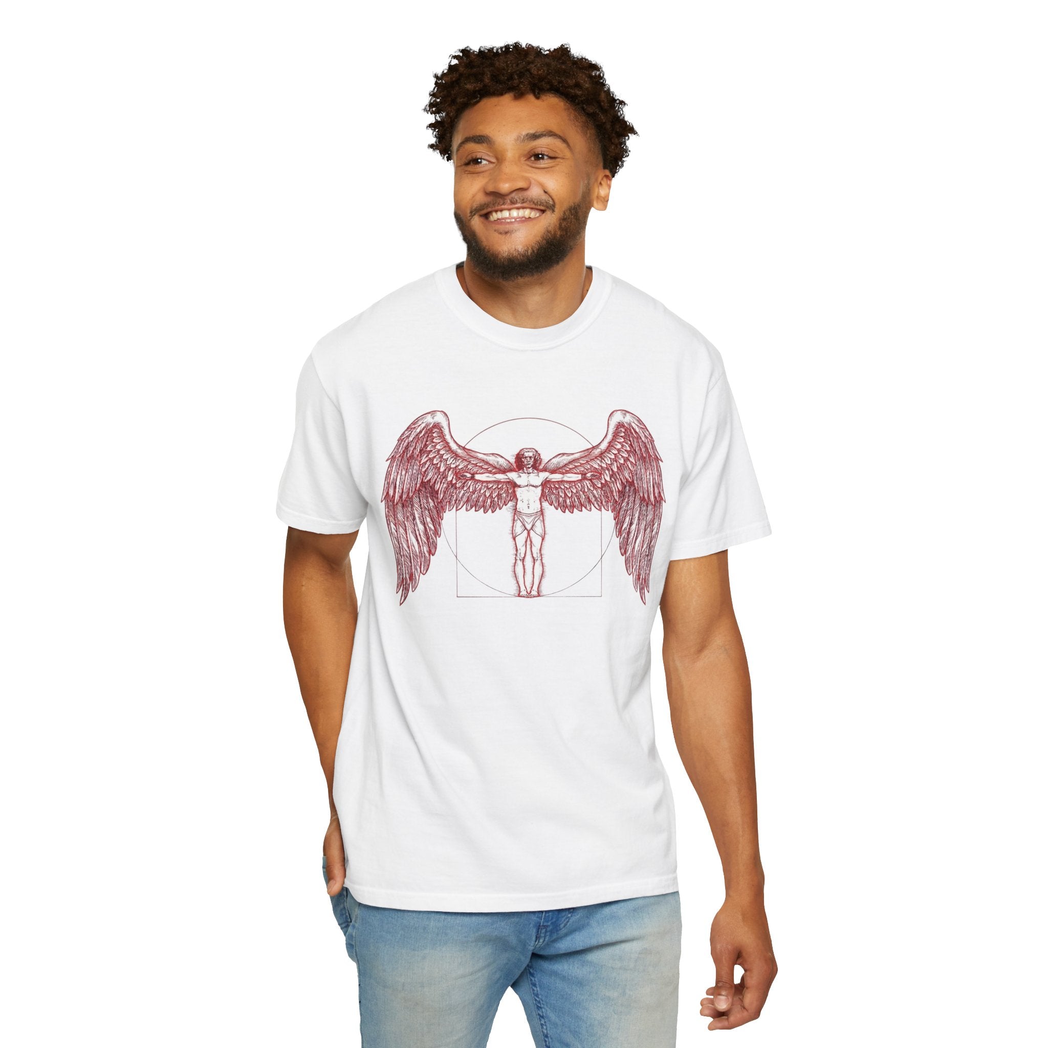 Winged Vitruvian T-Shirt — Angel Anatomy Graphic Tee