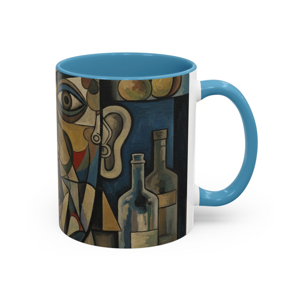 Cubist Art Coffee Mug — Abstract Face Accent Ceramic Mug (11/15oz)
