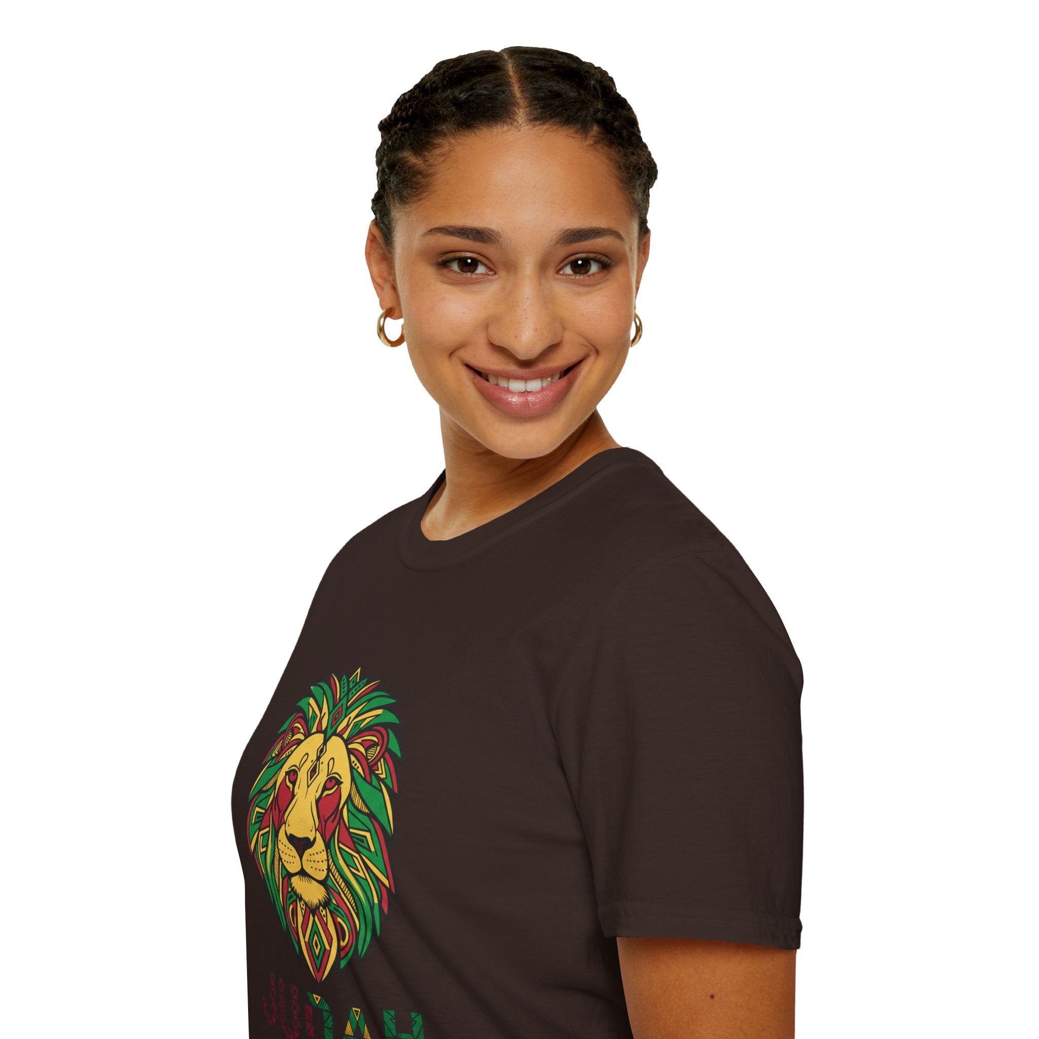 Judah Lion T-Shirt — Rasta Lion Graphic Tee (Reggae Colors)