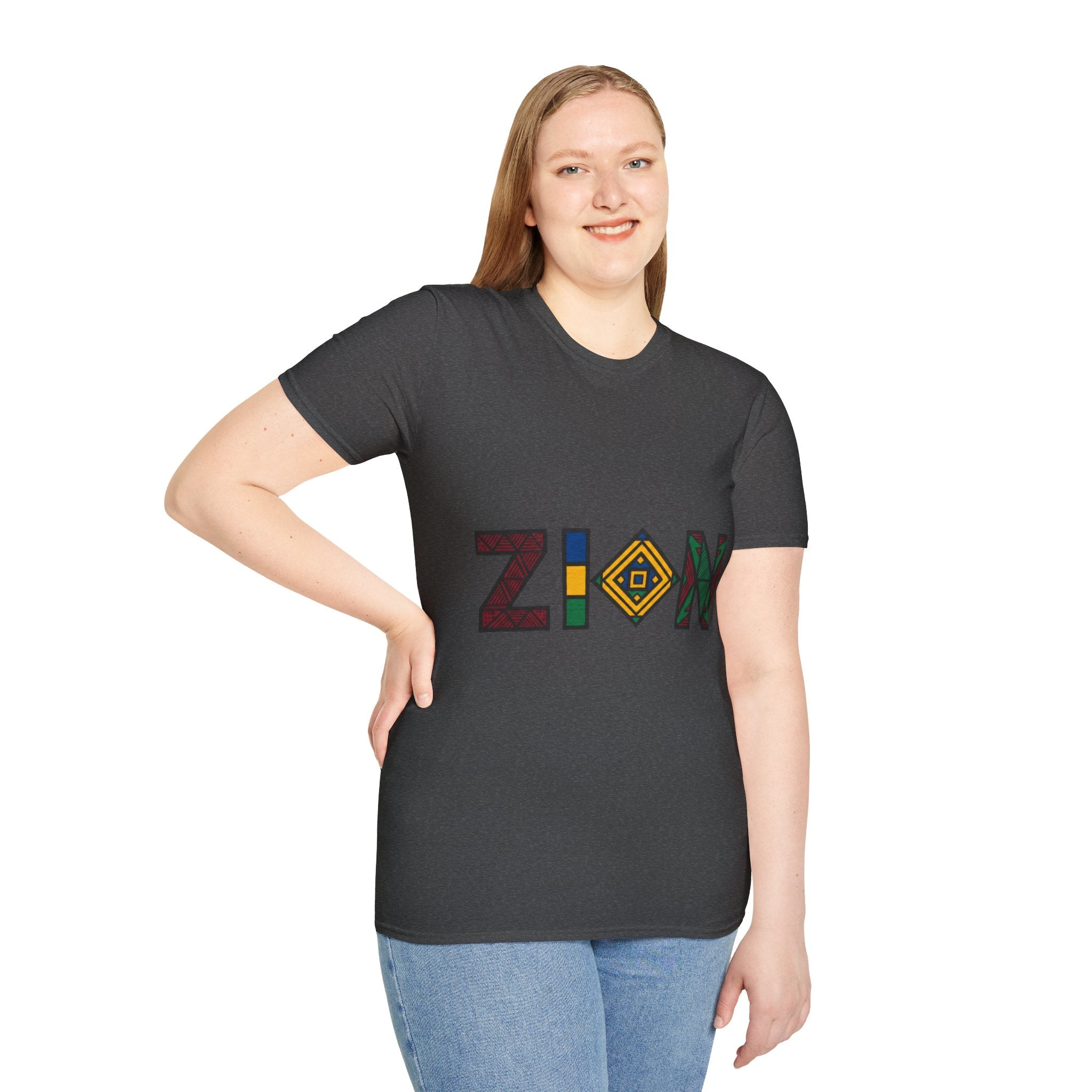 Zion Afrocentric Graphic T-Shirt — Bold Tribal Lettering