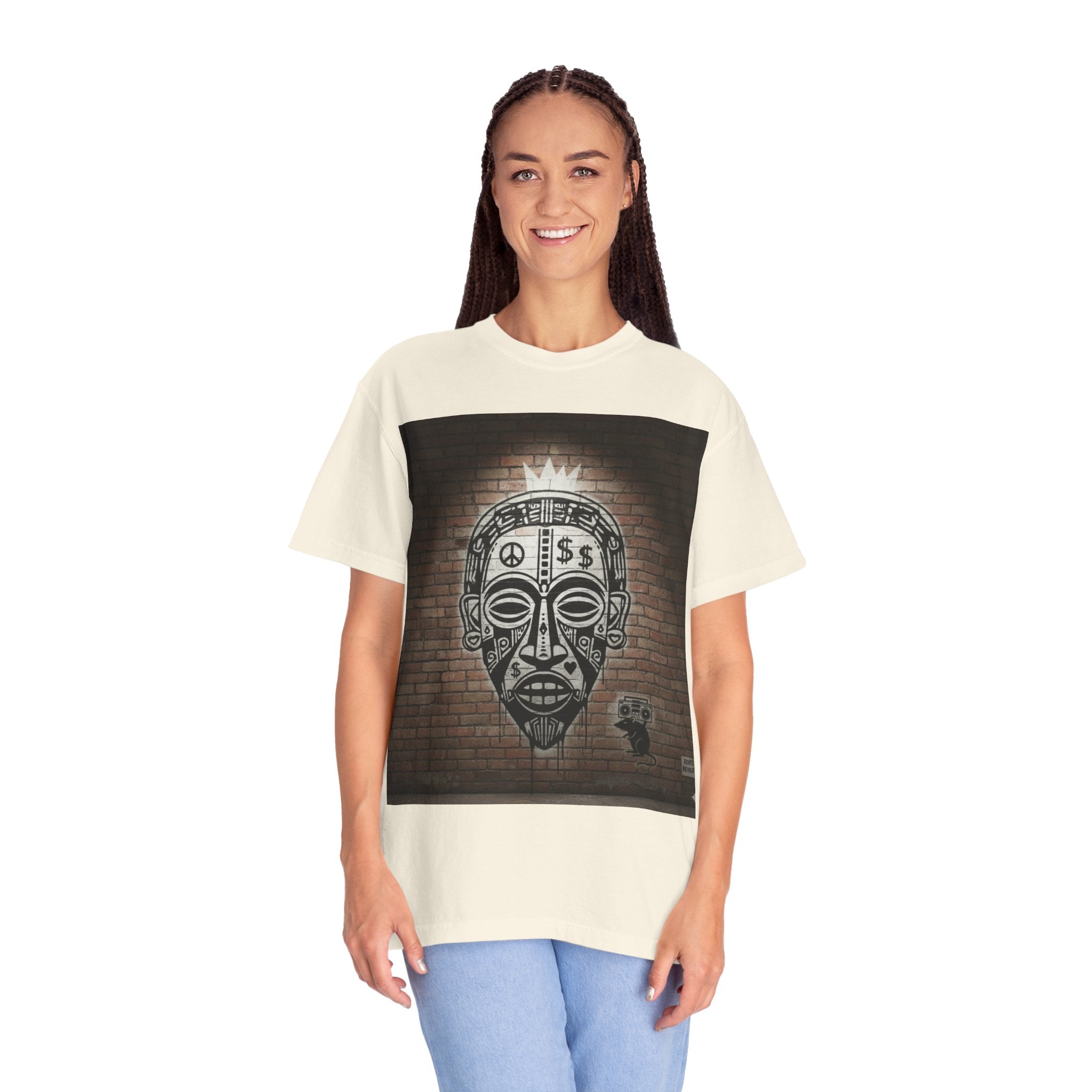 T-Shirt — Urban Tribal Mask Graffiti Print