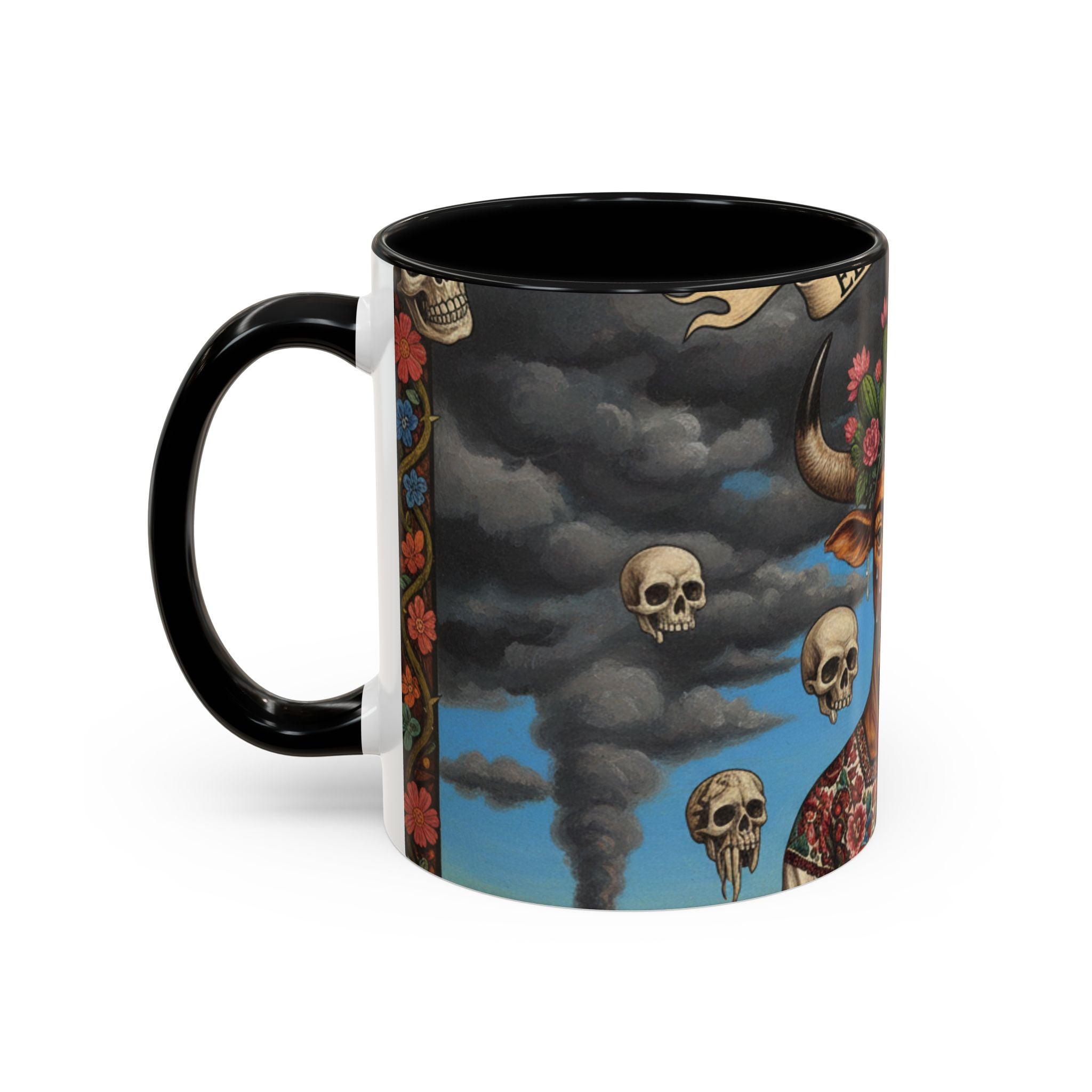 Surreal Folk Art Accent Mug — Cow Deity Holding Heart (11/15oz)