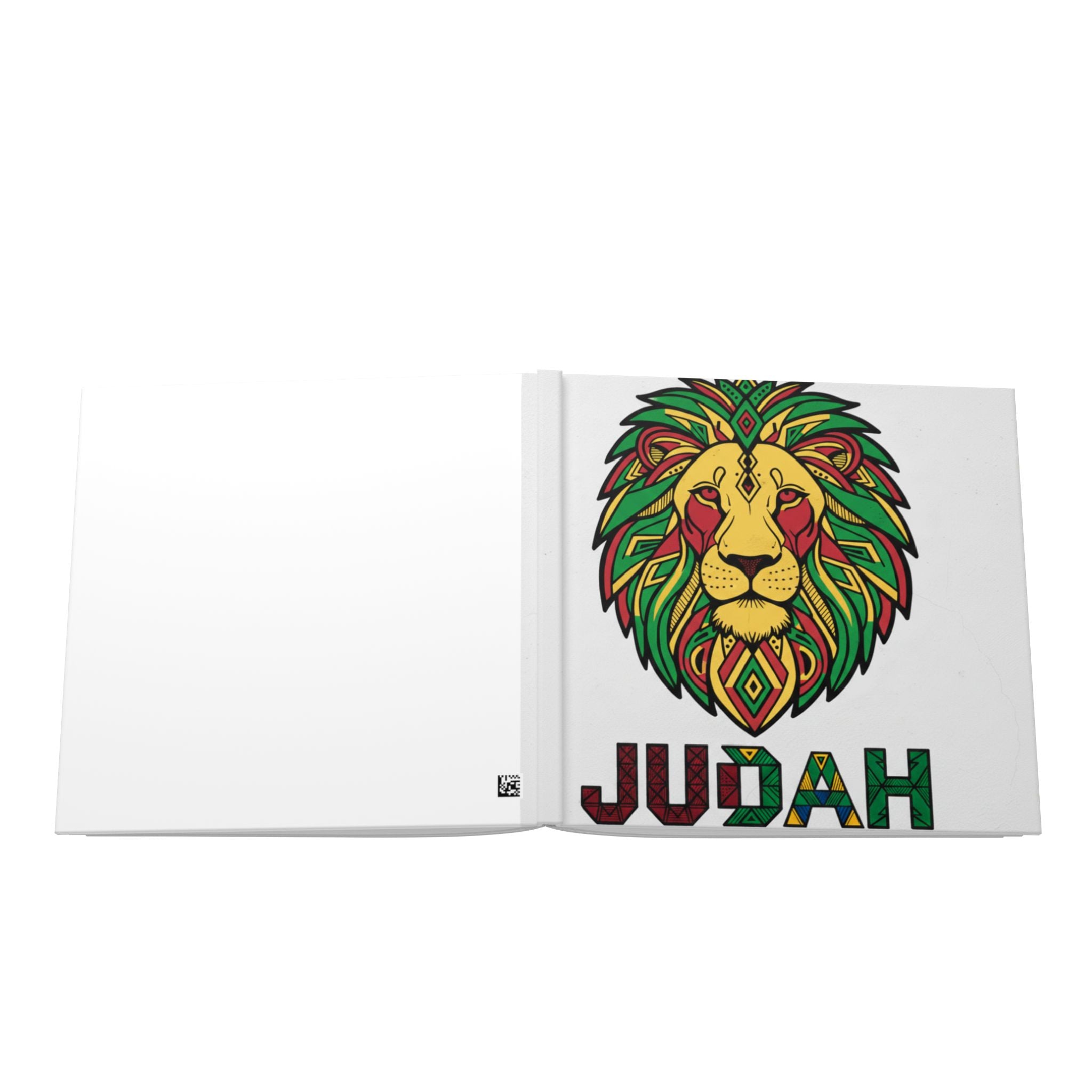 Hardcover Coloring Book — Judah Lion Rasta Design (Bold Reggae Colors)