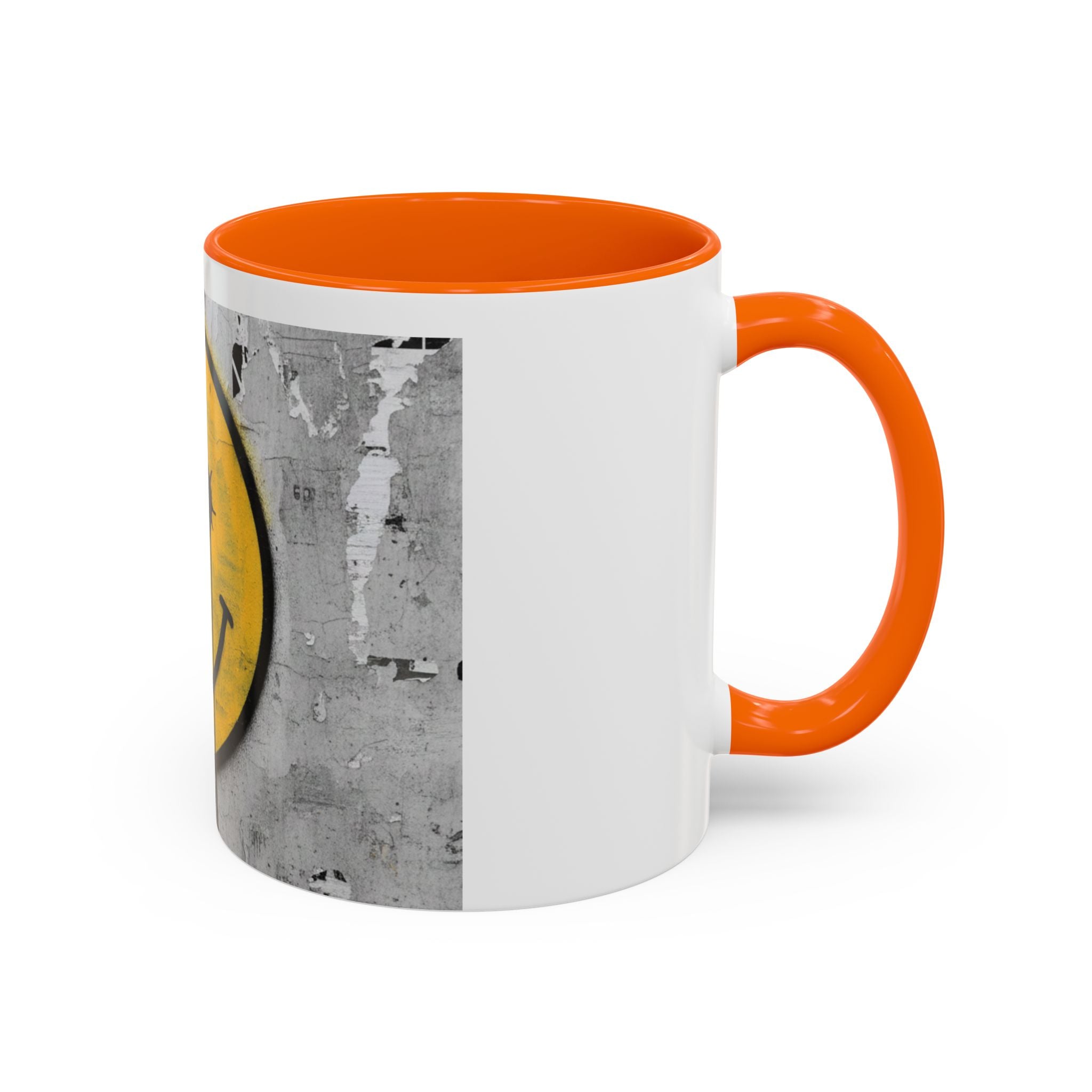 Graffiti Smiley Accent Coffee Mug – Dripping Eyes Street Art Design (11/15oz)